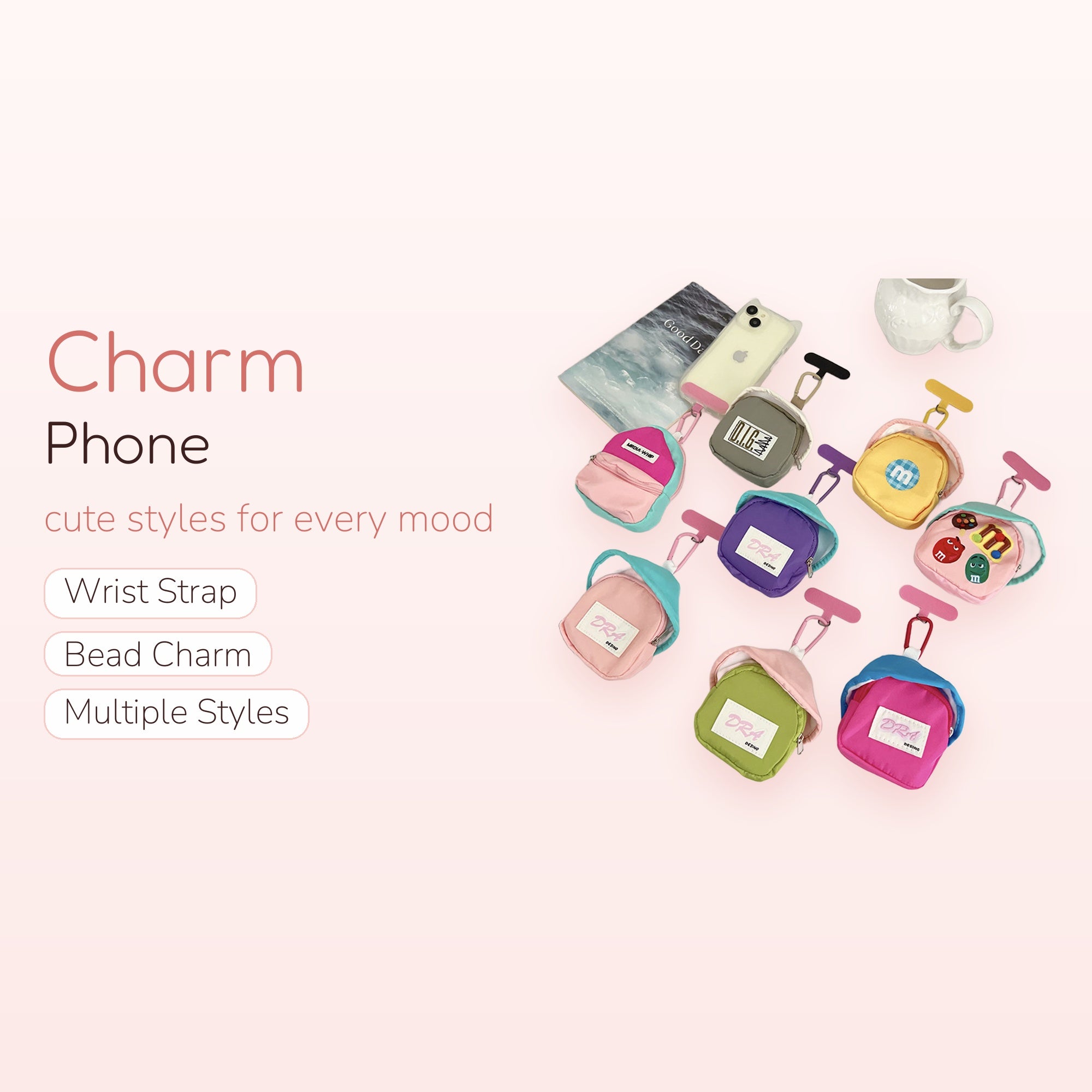 Mini Backpack Phone Charm | Kawaii Coin Purse Keychain for Phone