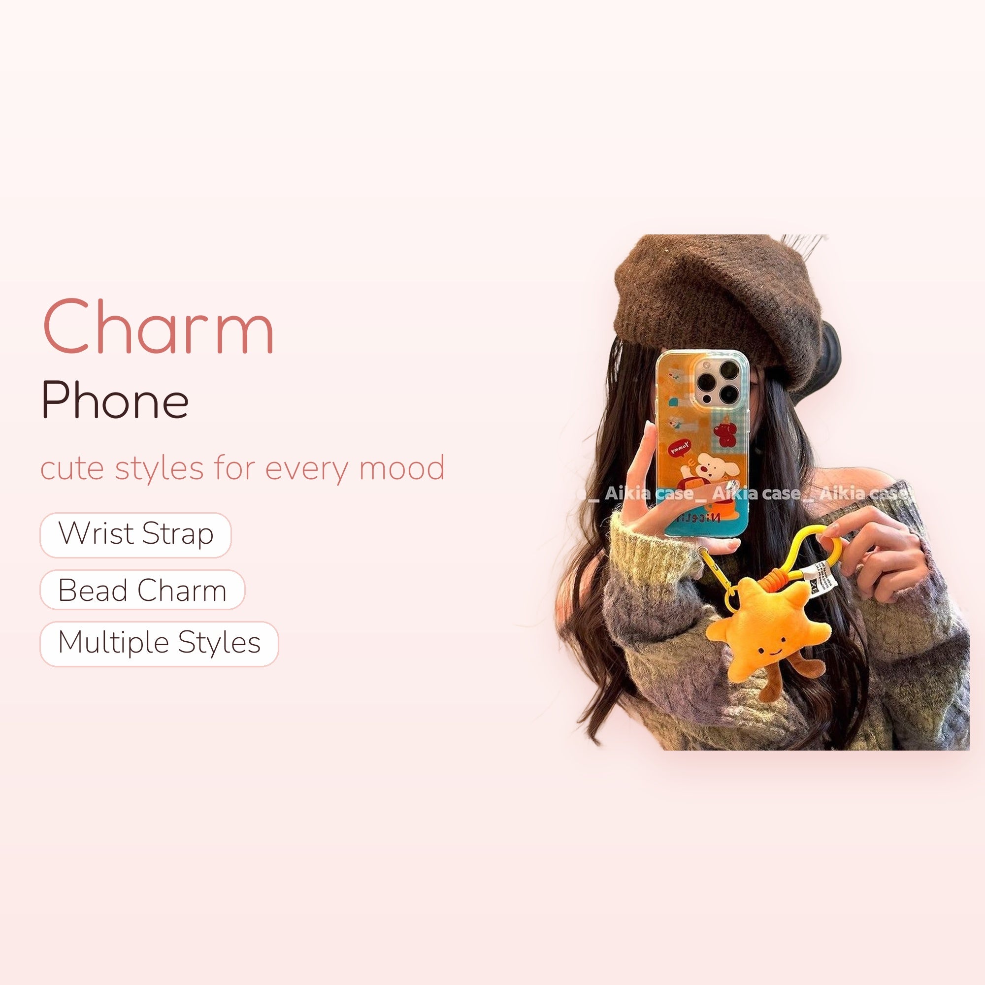 SIMPLYBUBBI — Sunny Star Plush Phone Strap | Yellow Plush Star Keychain