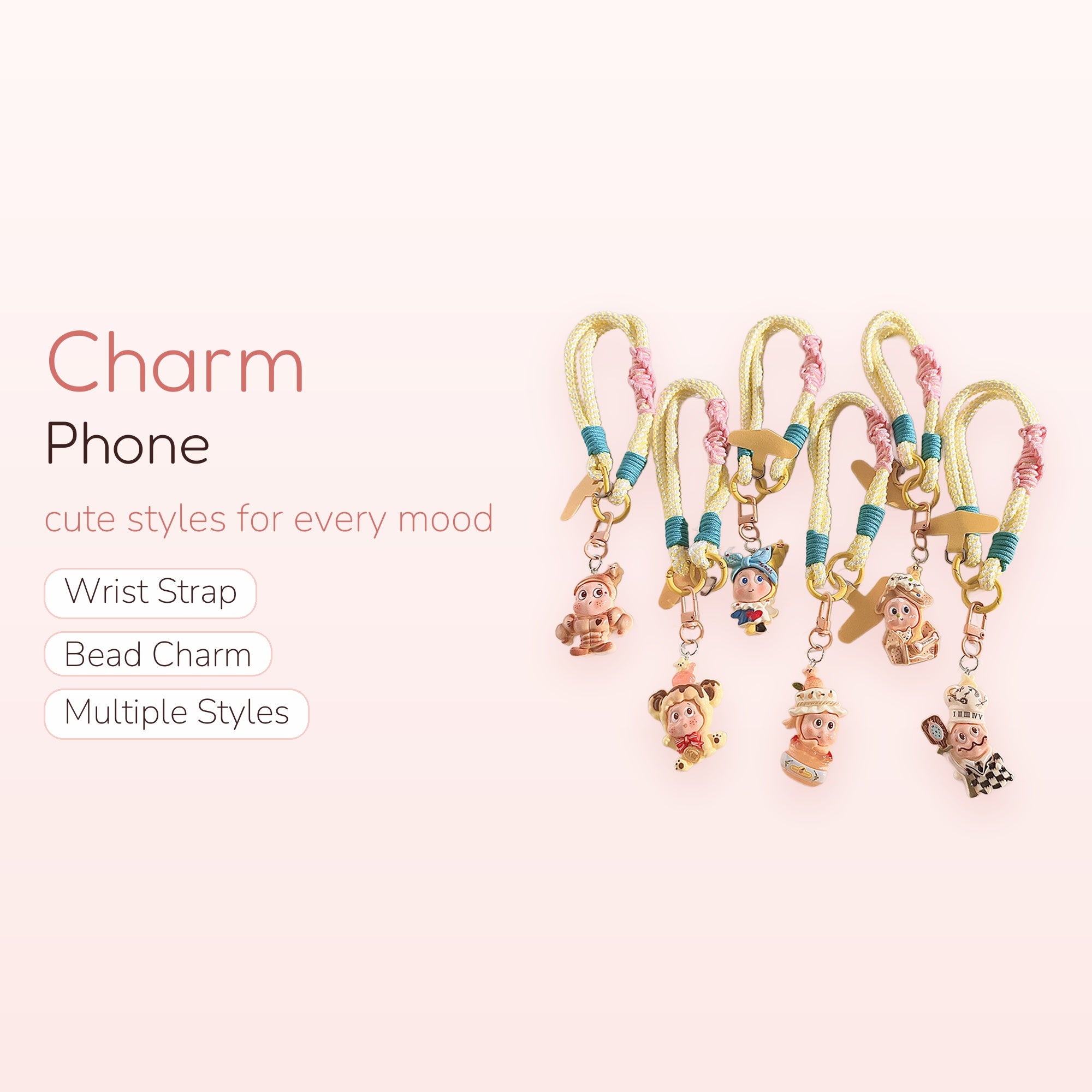 SIMPLYBUBBI — Whimsical Dessert Chef Phone Strap | Kawaii Gold Star Lanyard