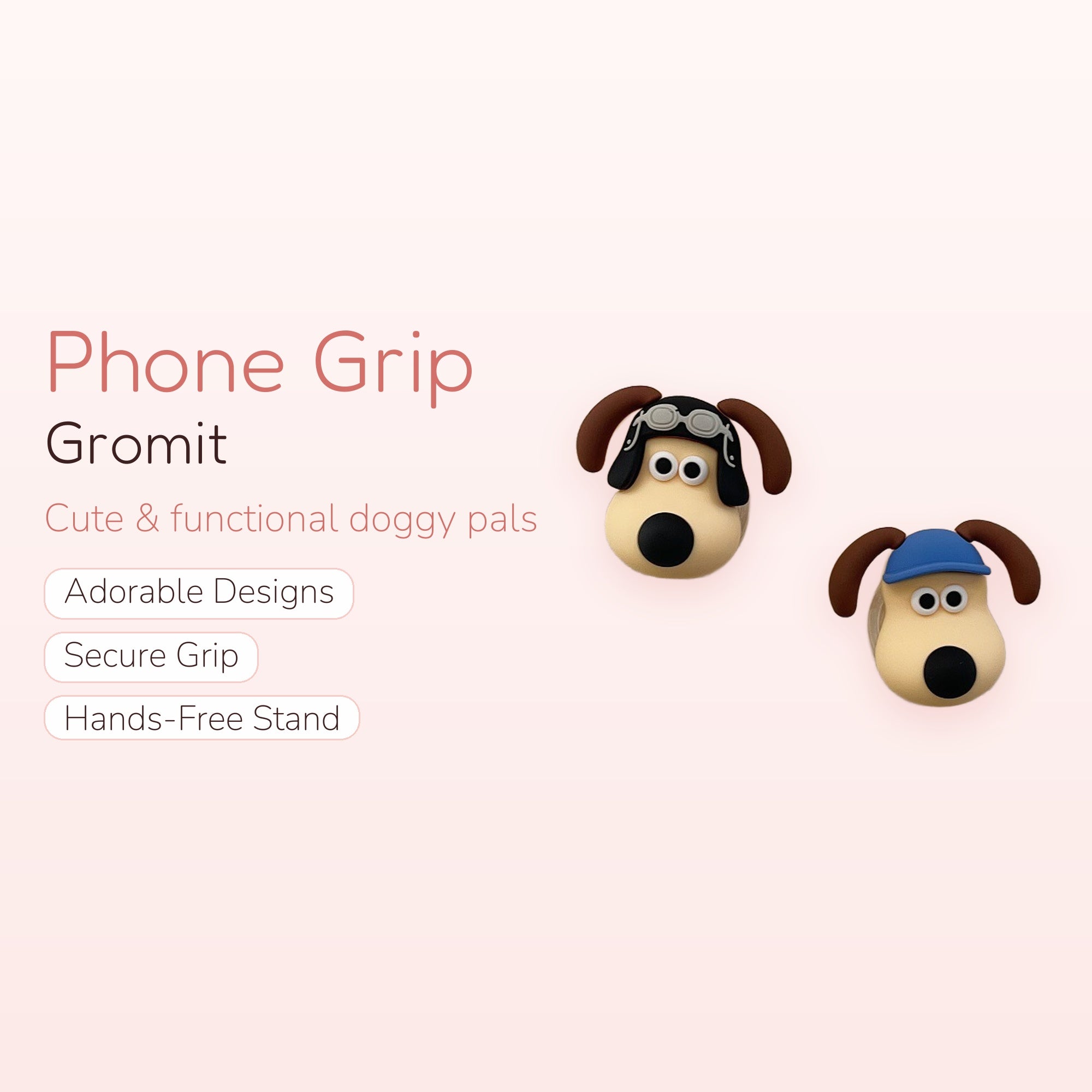 Kawaii Dog Phone Grip | Cute Cartoon Pop Socket Stand | Aesthetic Phone Accessory | Gift for Her | Trendy Phone Holder