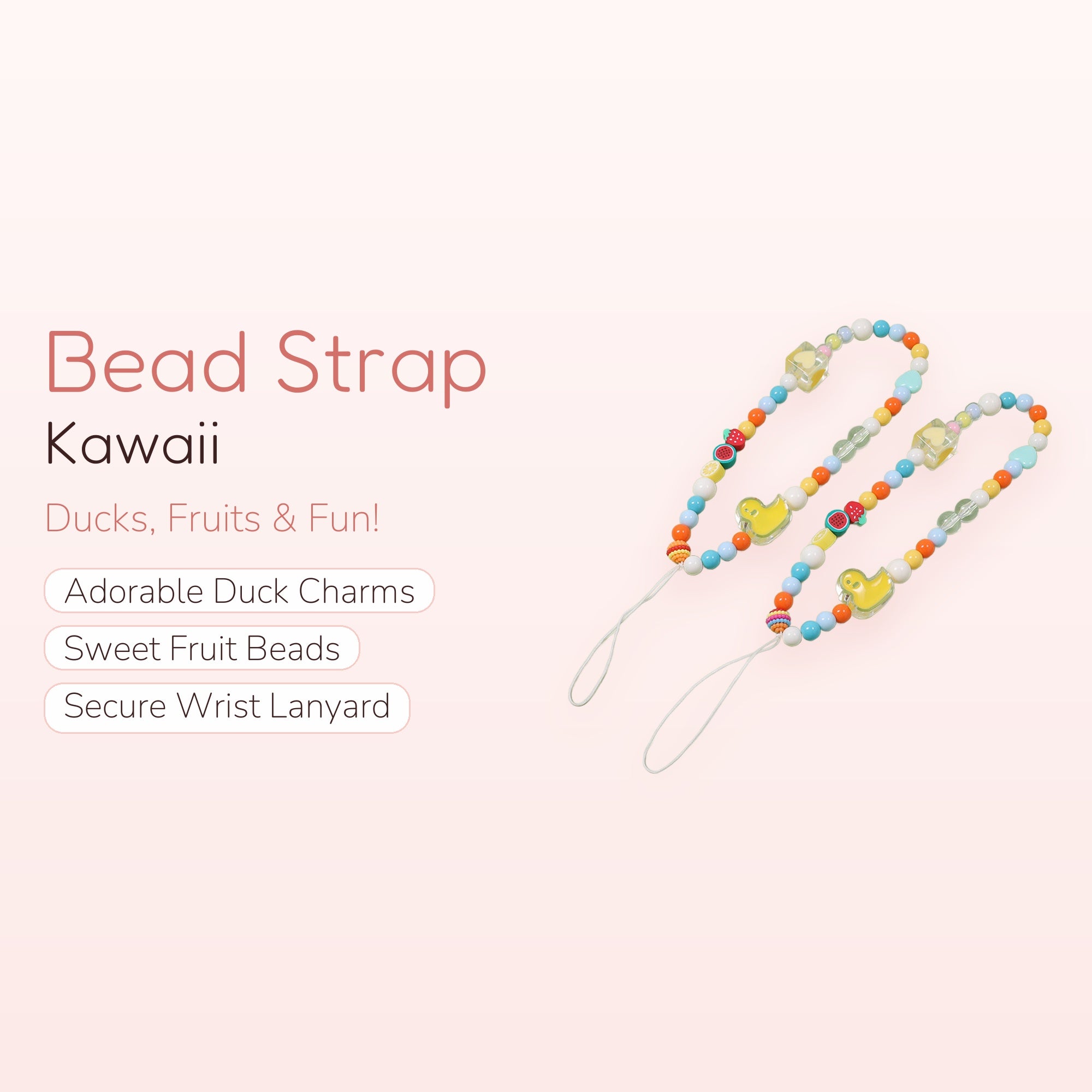 Soft Life — Kawaii Pastel Flower Beaded Phone Charm Wrist Strap