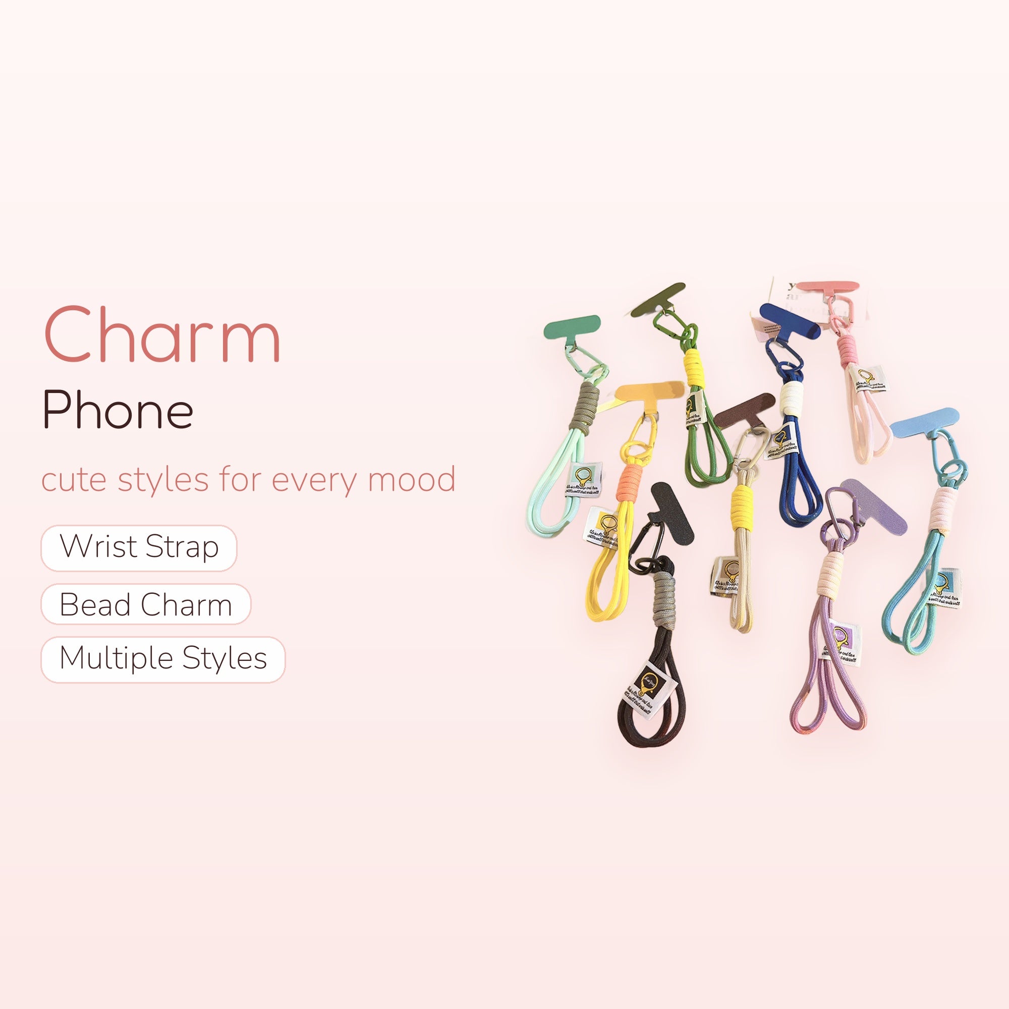 Colorful Braided Rope Phone Charm Strap | Aesthetic Wrist Lanyard with Carabiner