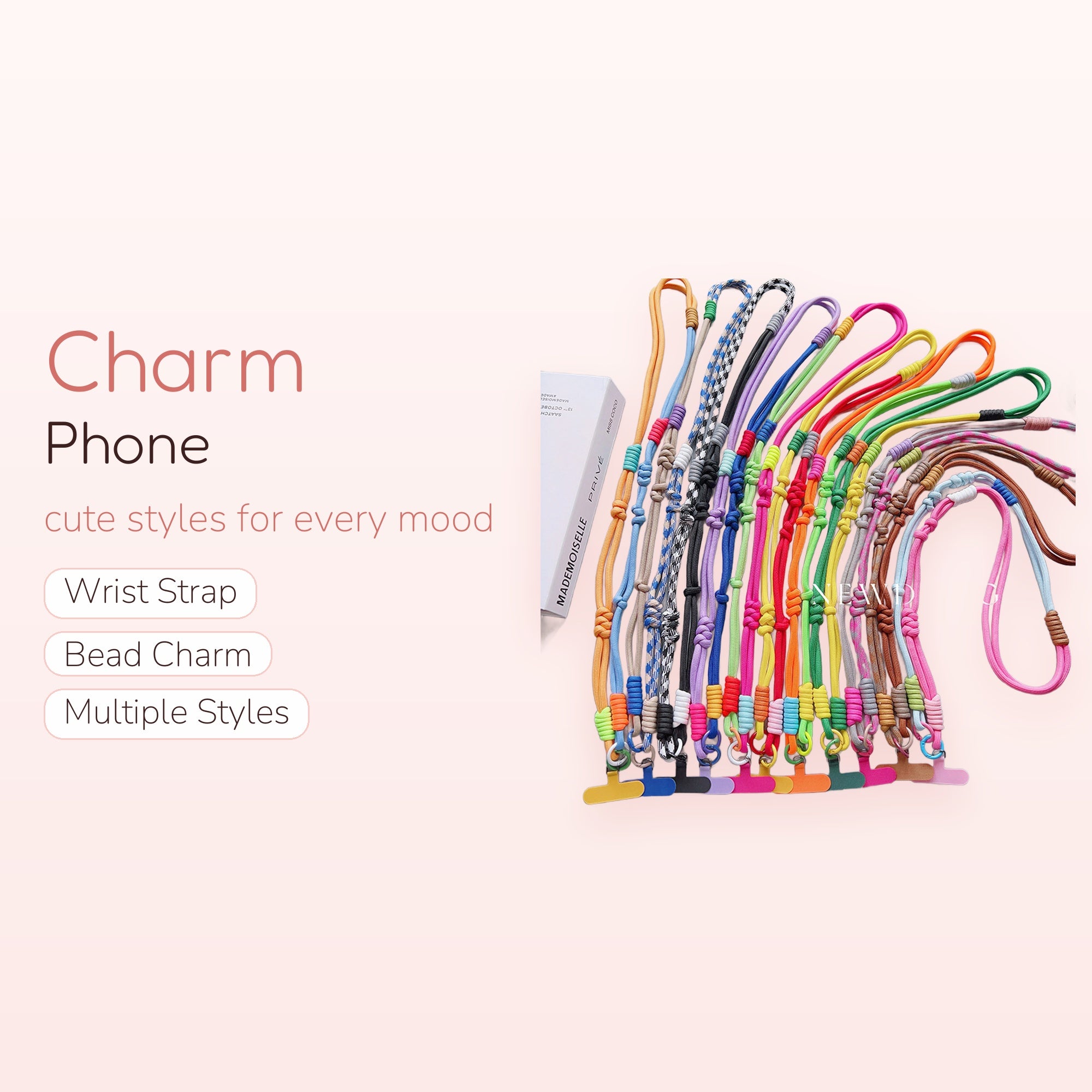 Vibrant Adjustable Phone Lanyard Strap | Colorful Braided Crossbody Phone Charm