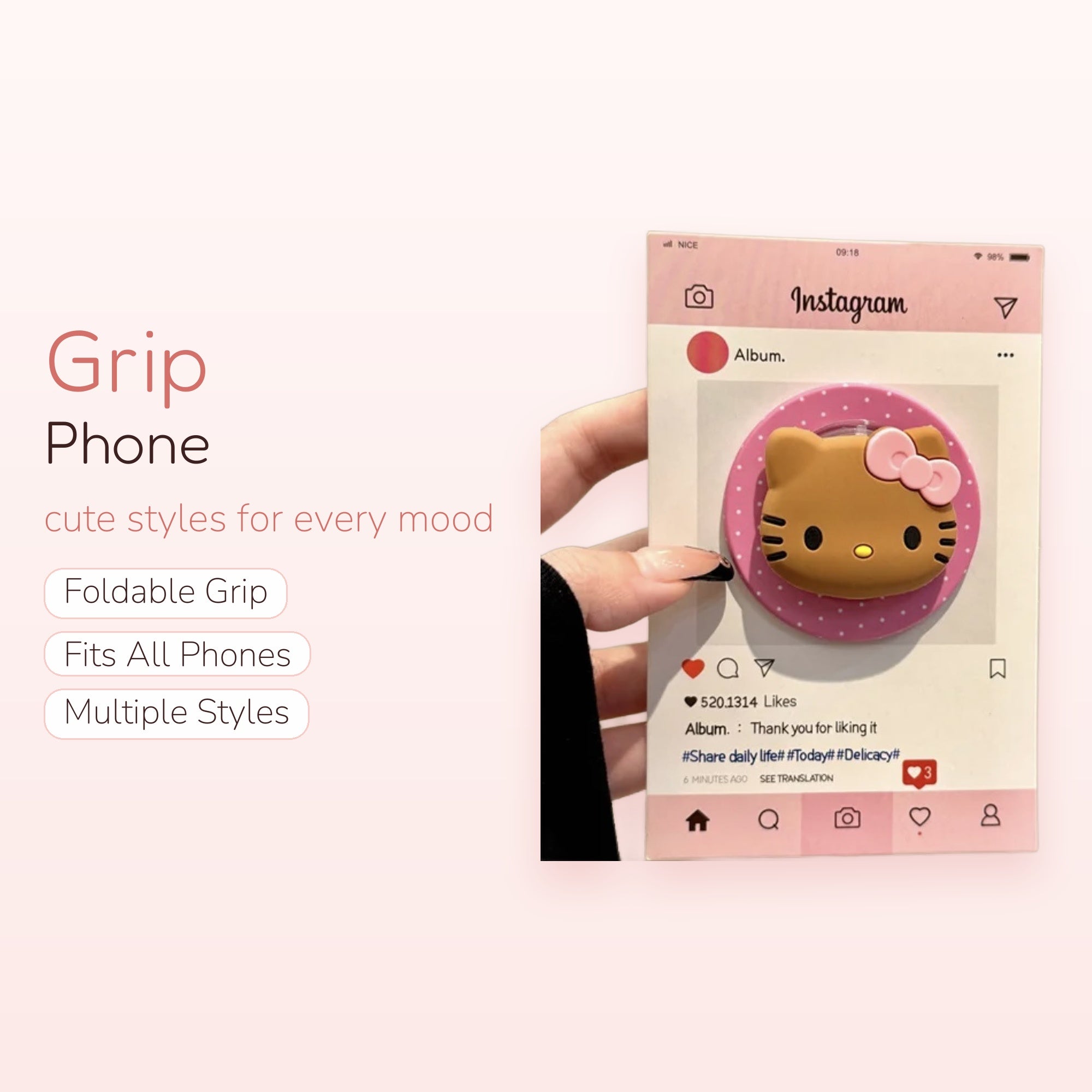 Snowball — Cute White Bear Phone Grip Stand