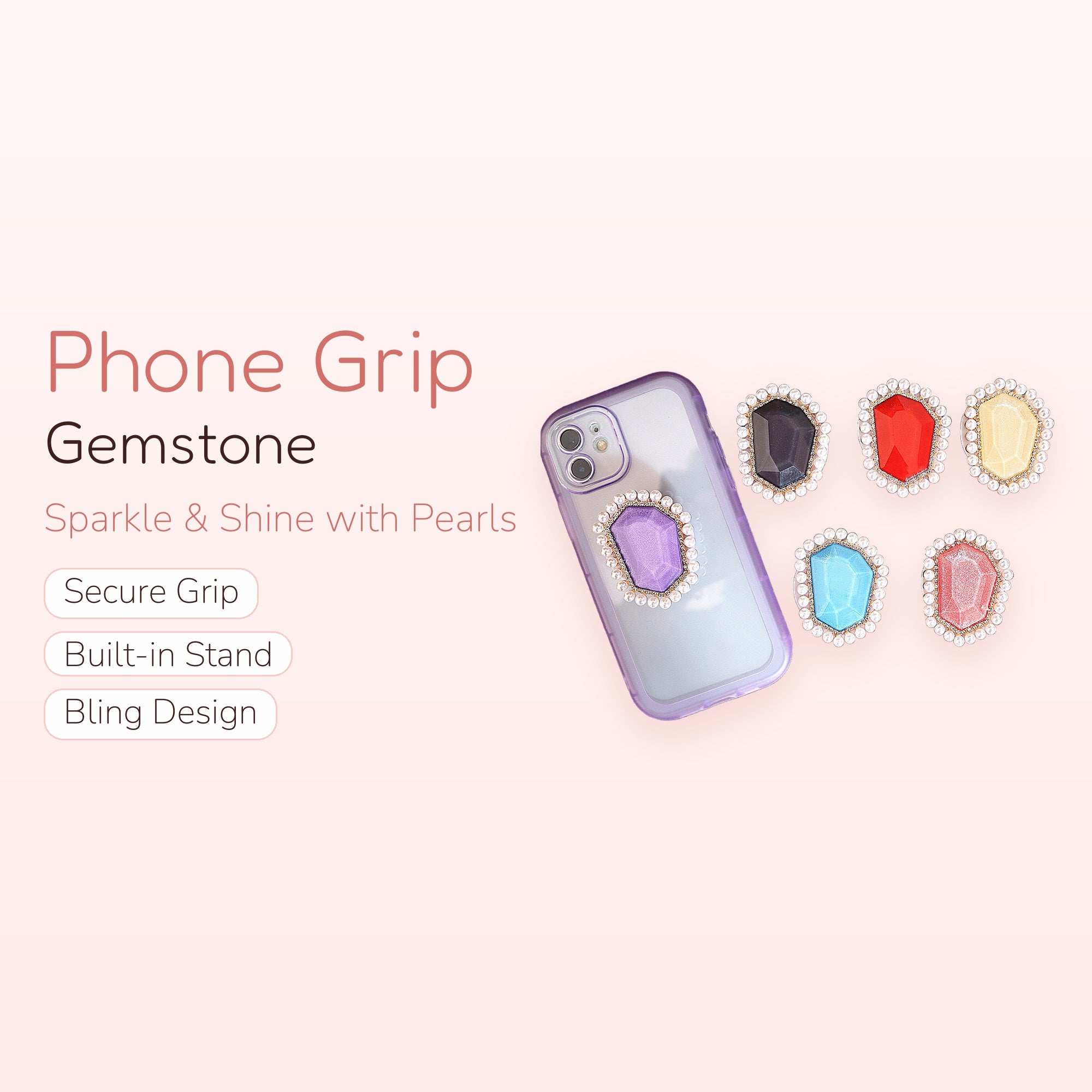 Sweetie — Pink Pearl & Heart Beaded Phone Charm Strap
