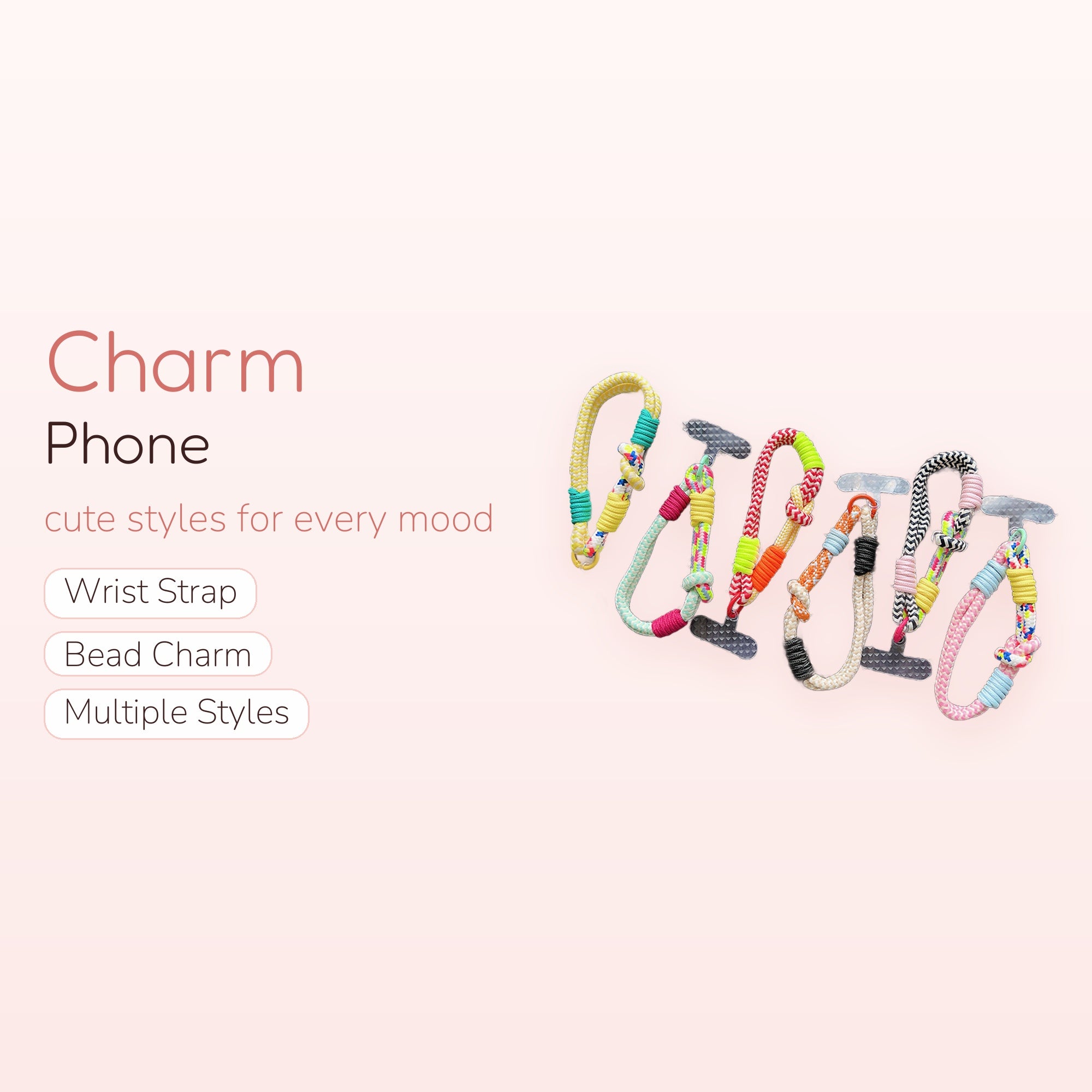 Colorful Braided Rope Phone Charm | Aesthetic Wrist Lanyard Strap