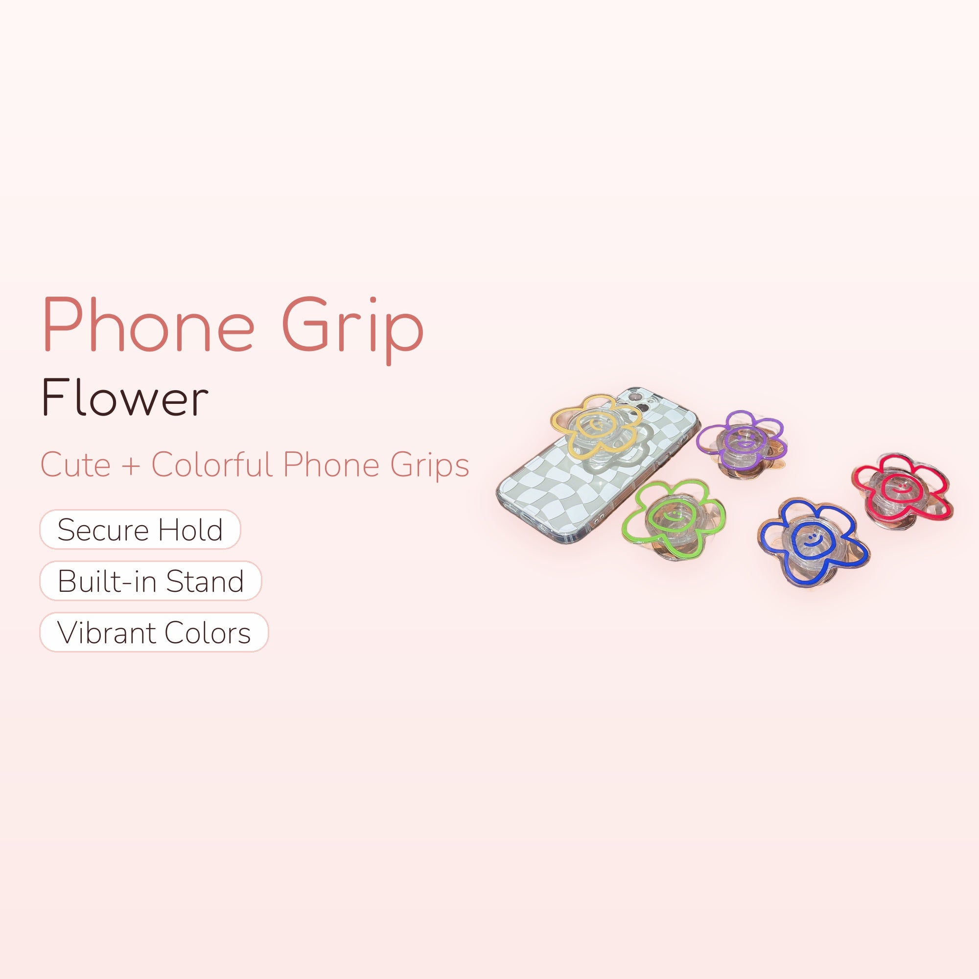 Stripes — Cute Pastel Tiger Phone Grip Stand