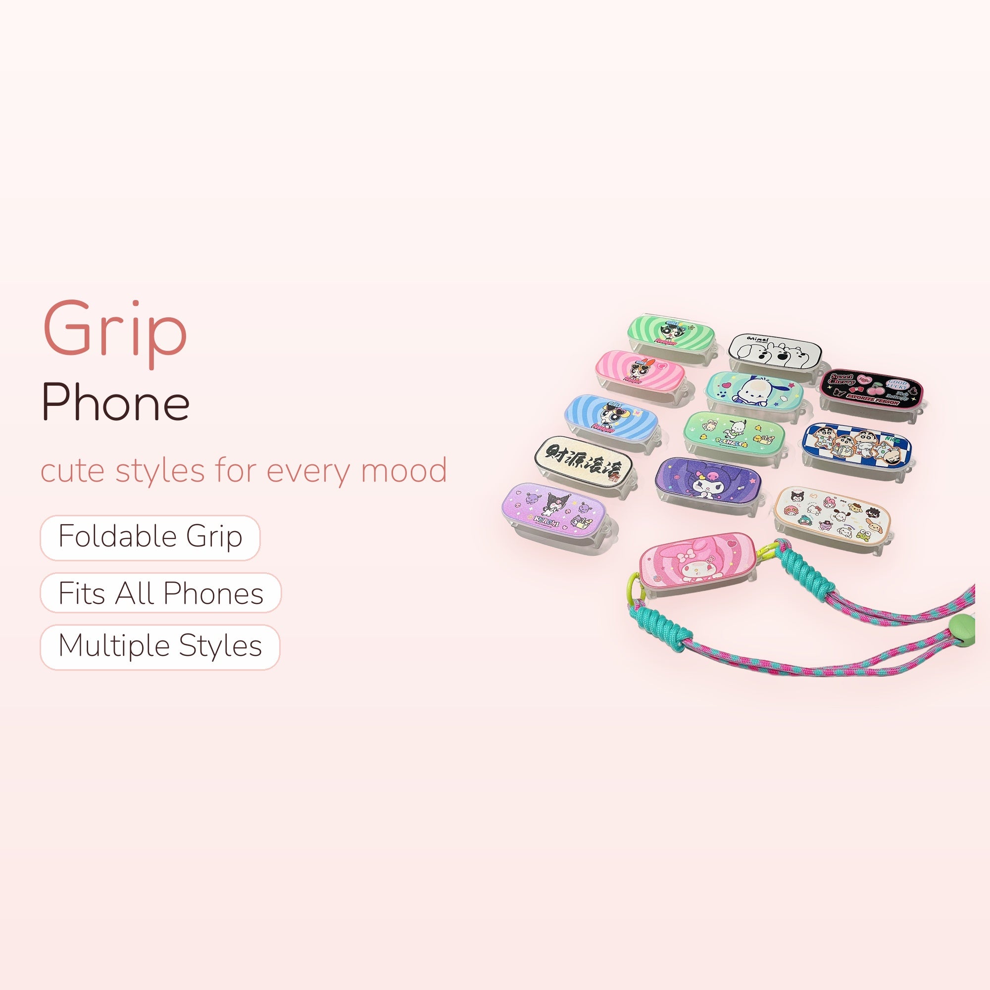 Kawaii Cartoon Character Phone Grip | Cute Pop Socket Stand for Girls