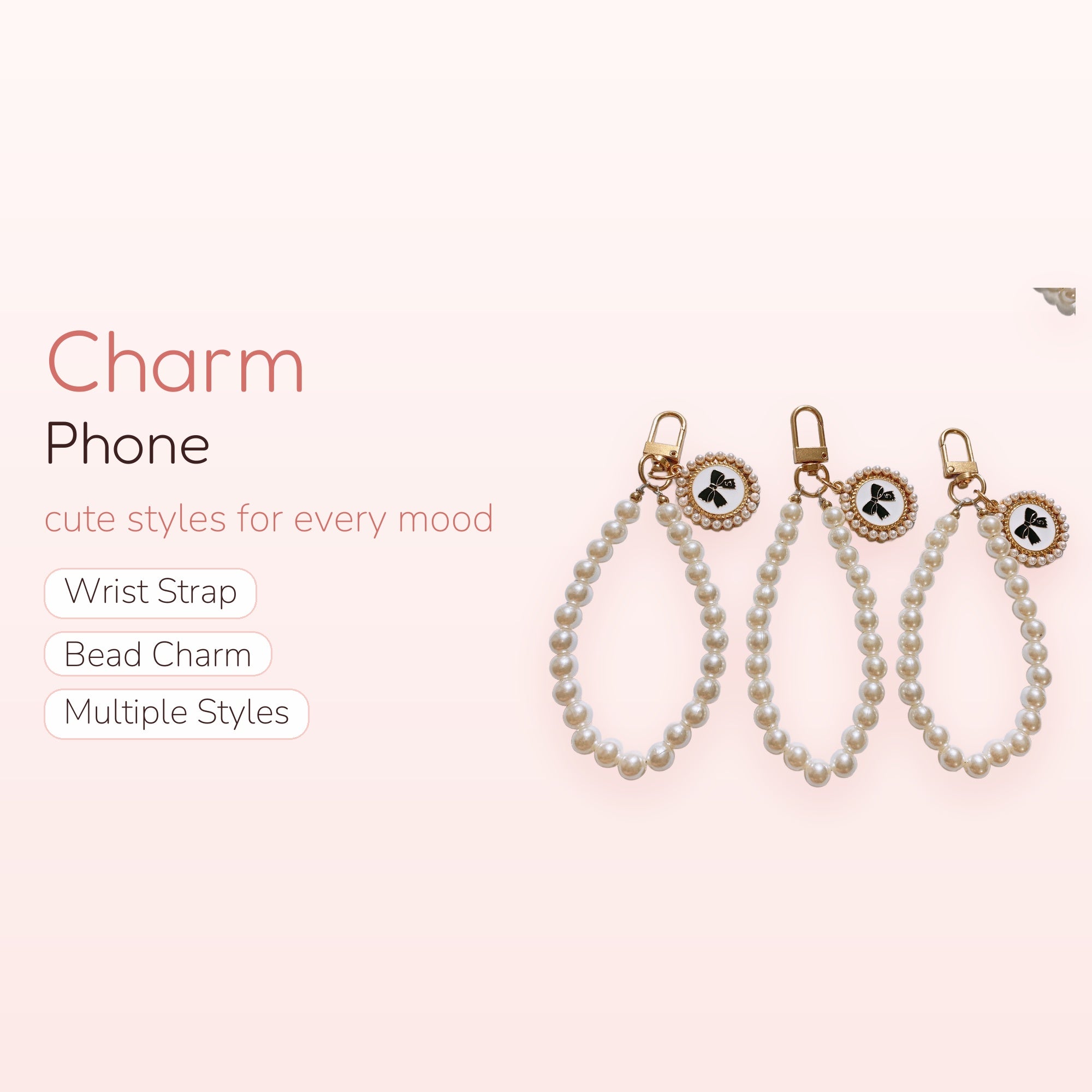 Amazon.com: Imination Pearl Beads Keychain Elegant | SIMPLYBUBBI Phone Charm