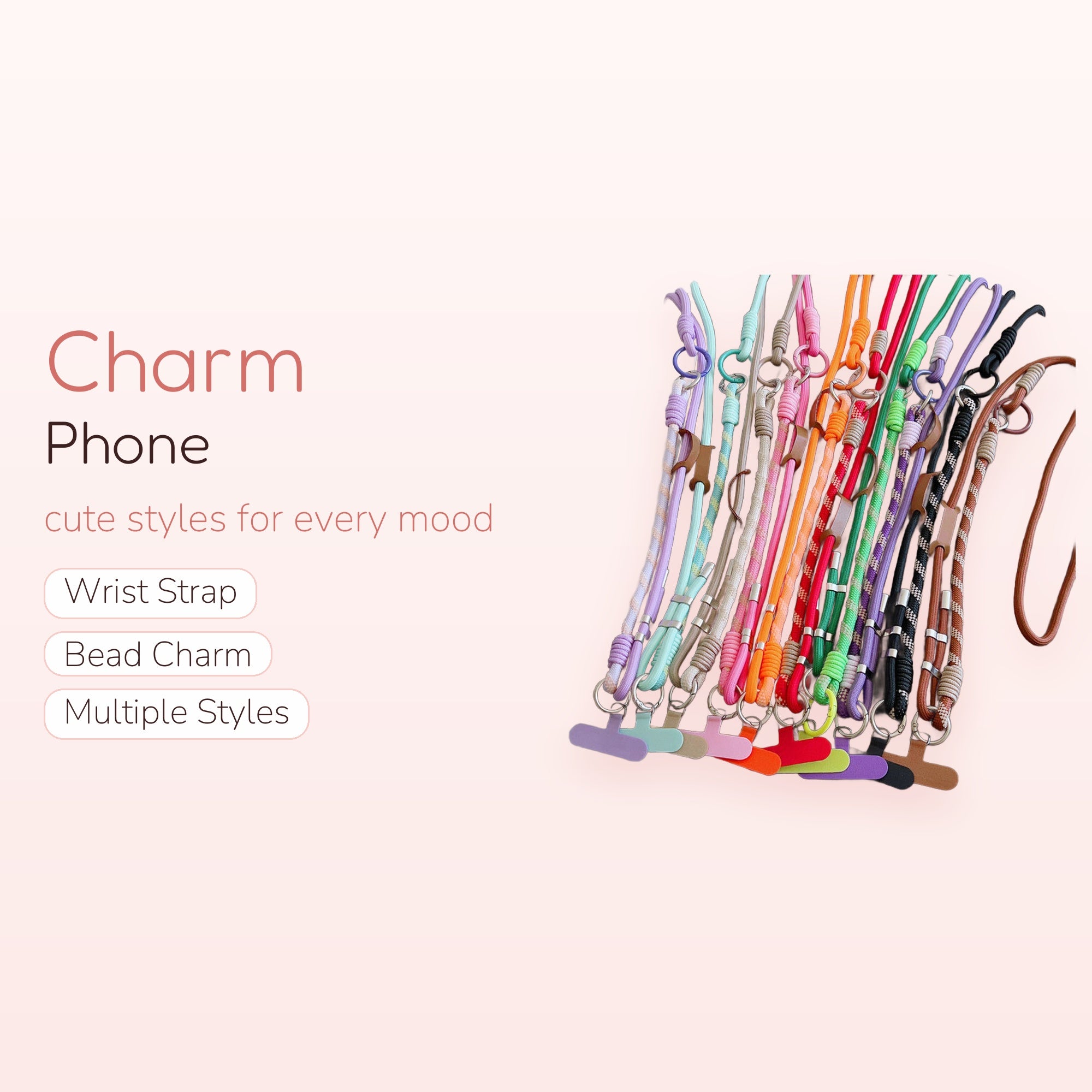 SIMPLYBUBBI — Multi-colored Braided Phone Lanyard | Adjustable Crossbody Patch Strap