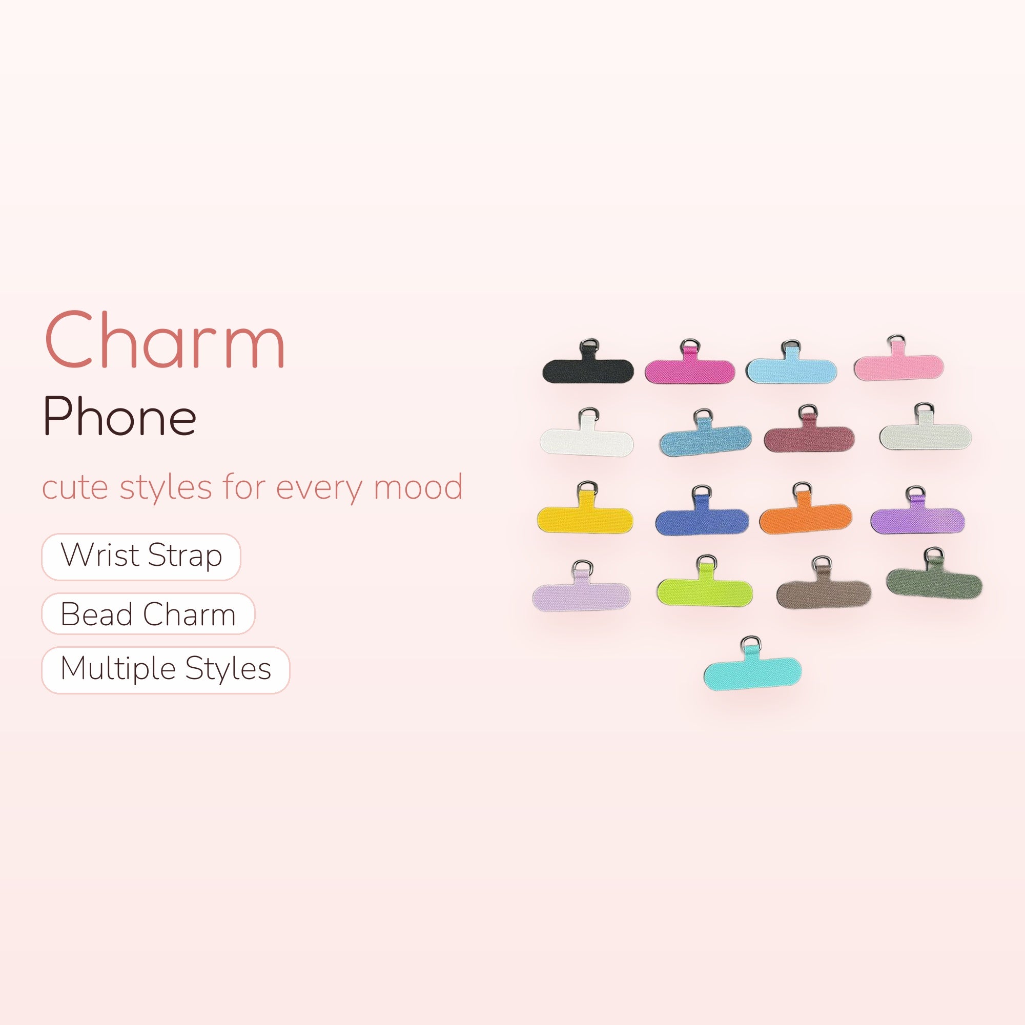 Colorful Phone Charm Tether Tabs | Aesthetic Universal Phone Lanyard Patches