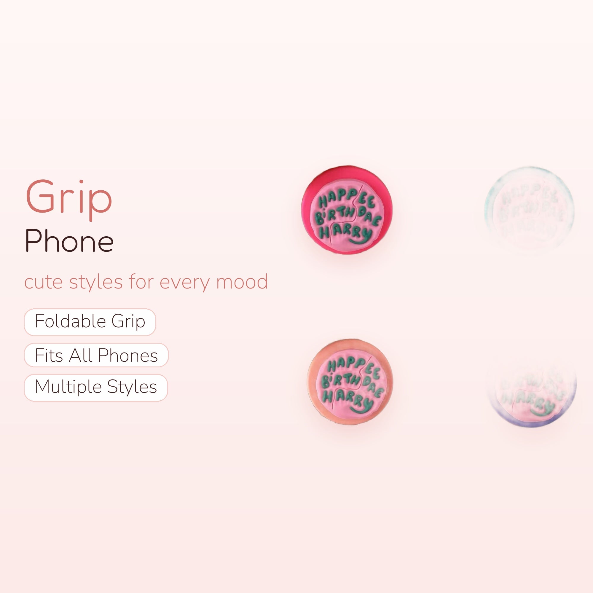 HAPPEE BIRTHDAE HARRY Cake Phone Grip | Kawaii Harry Potter Pop Socket