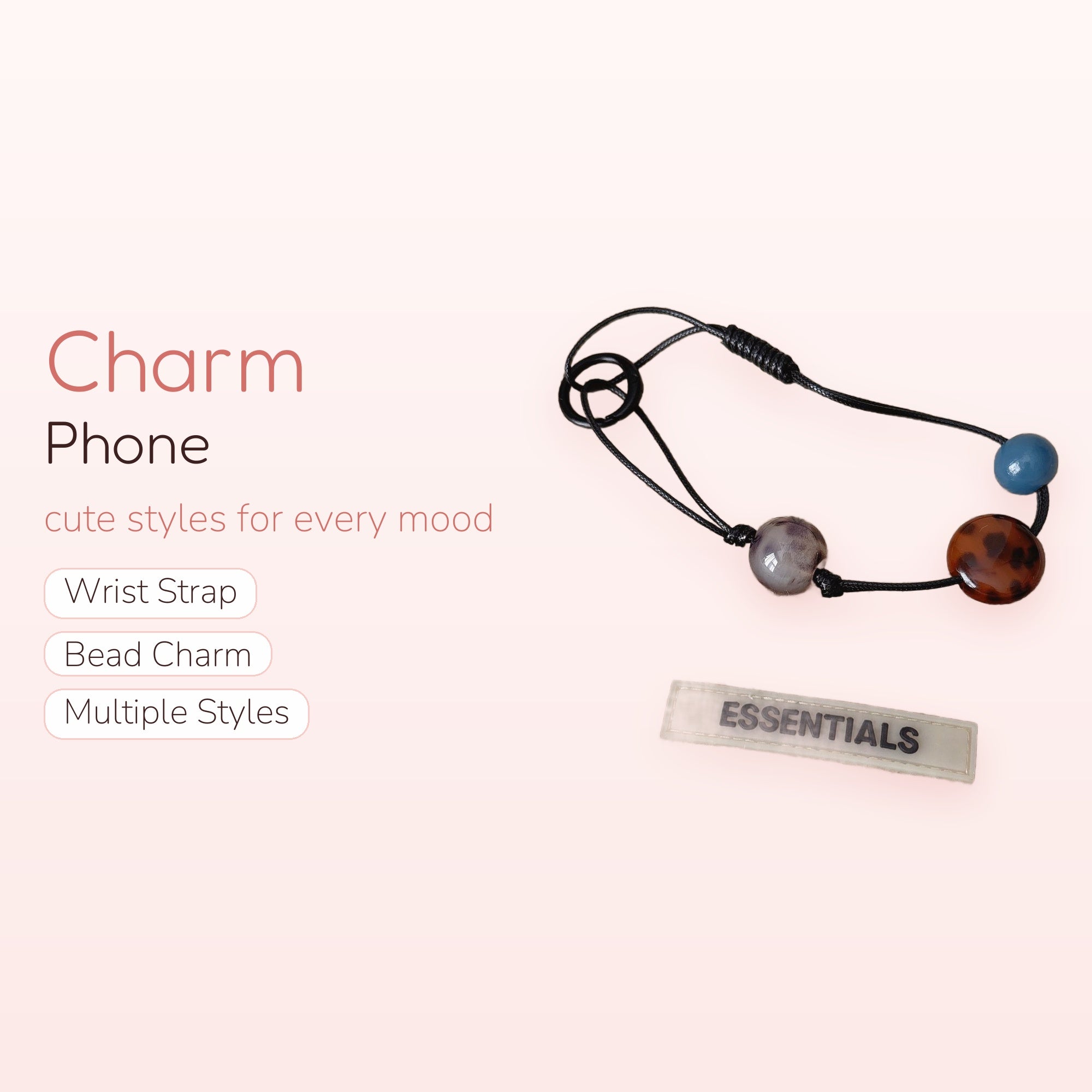 Aesthetic Beaded Phone Charm Strap | Earthy Tones Wrist Lanyard