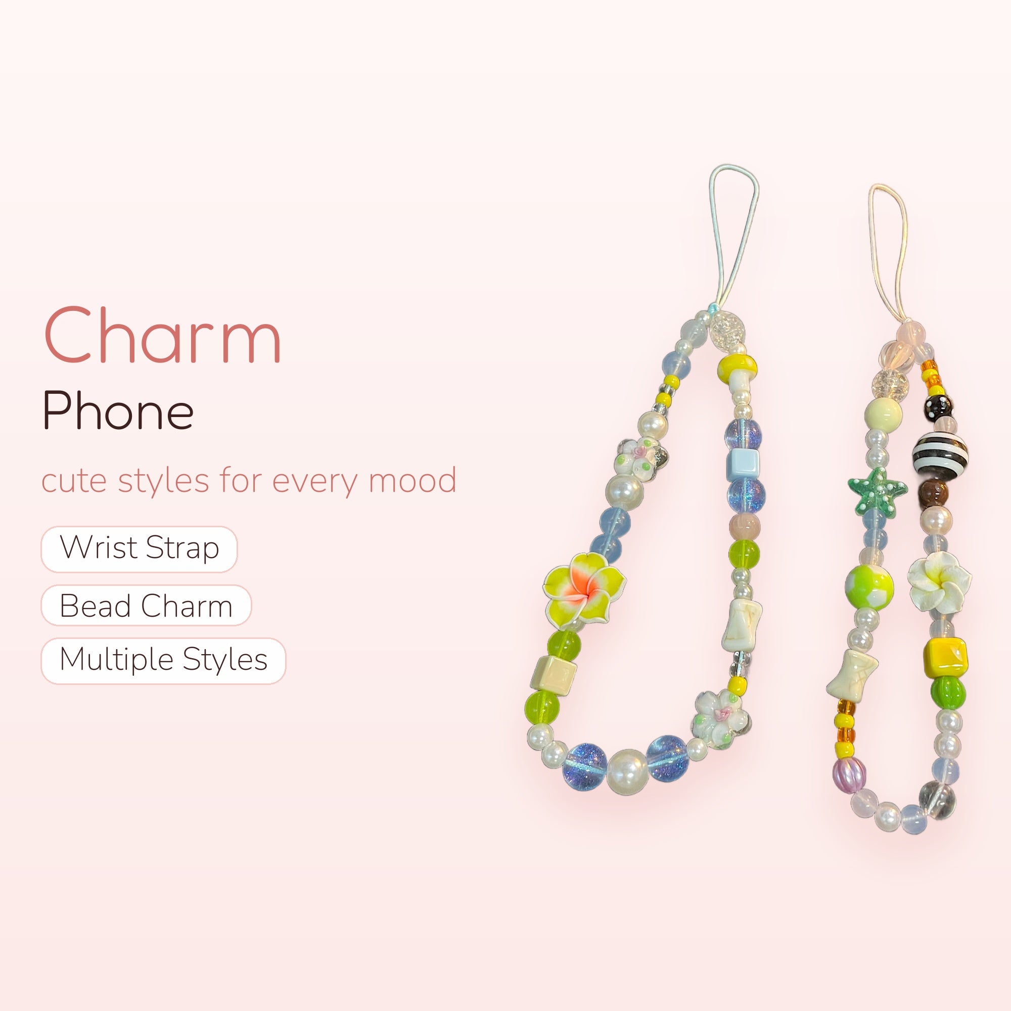 Wingspan — Pastel Butterfly Phone Charm Wrist Strap