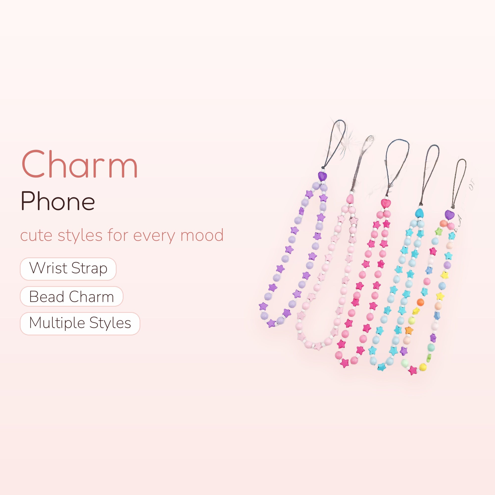 Citrus — Lemon & Star Beaded Phone Charm Wrist Lanyard