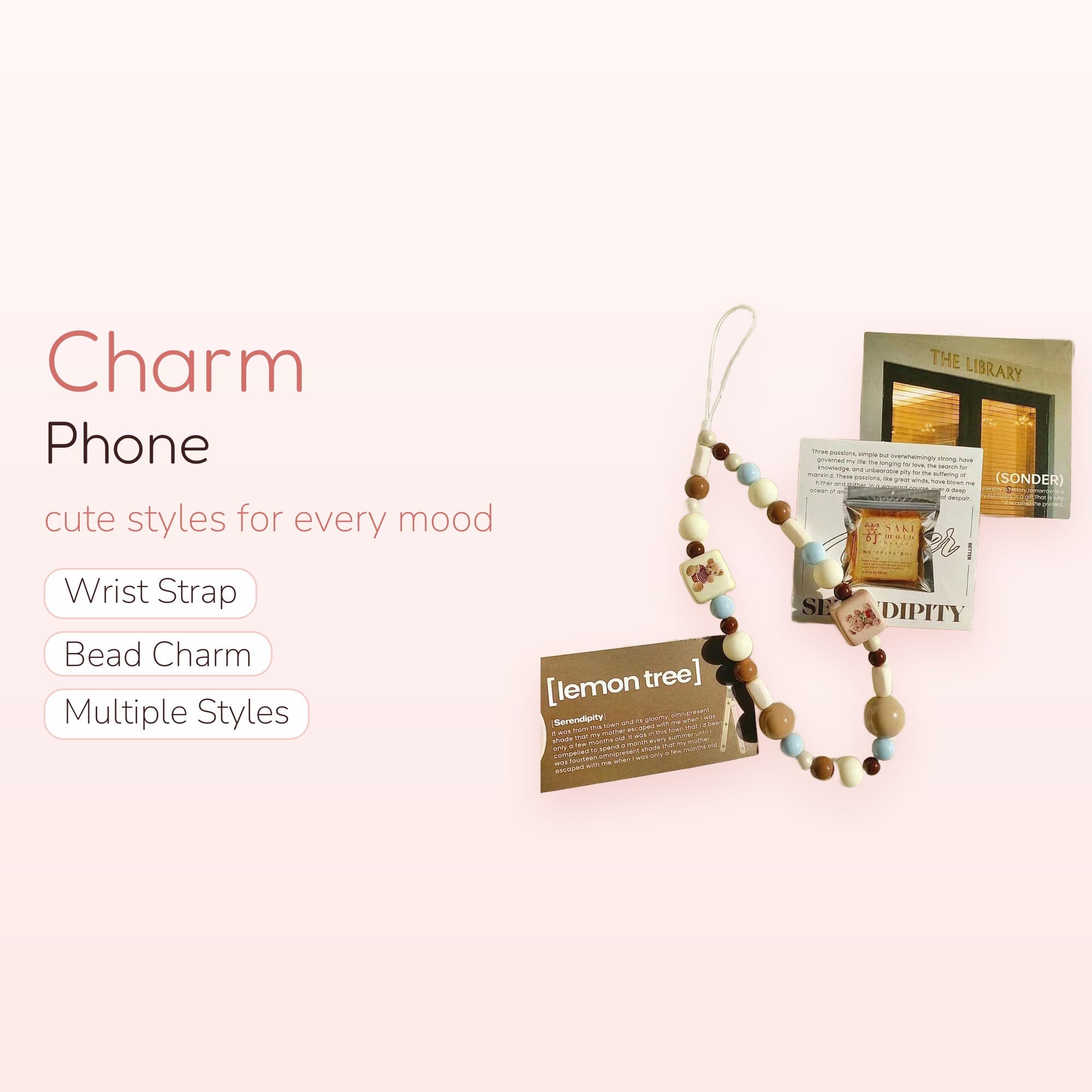Petal Parade — Cute Flower & Pearl Phone Charm Beaded Wrist Strap