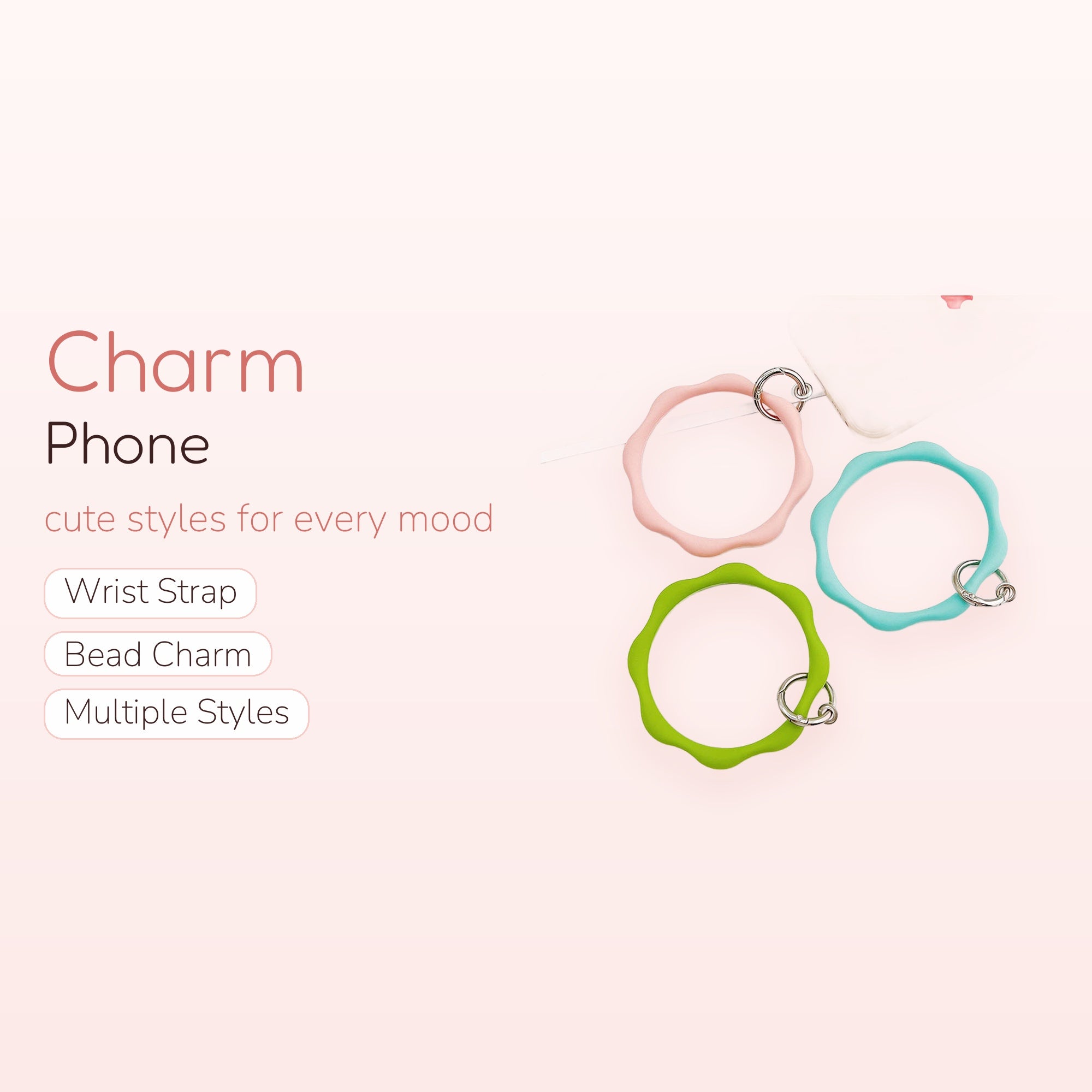 Wavy Silicone Wristlet Keychain | Cute Pastel Wavy Bracelet Key Ring