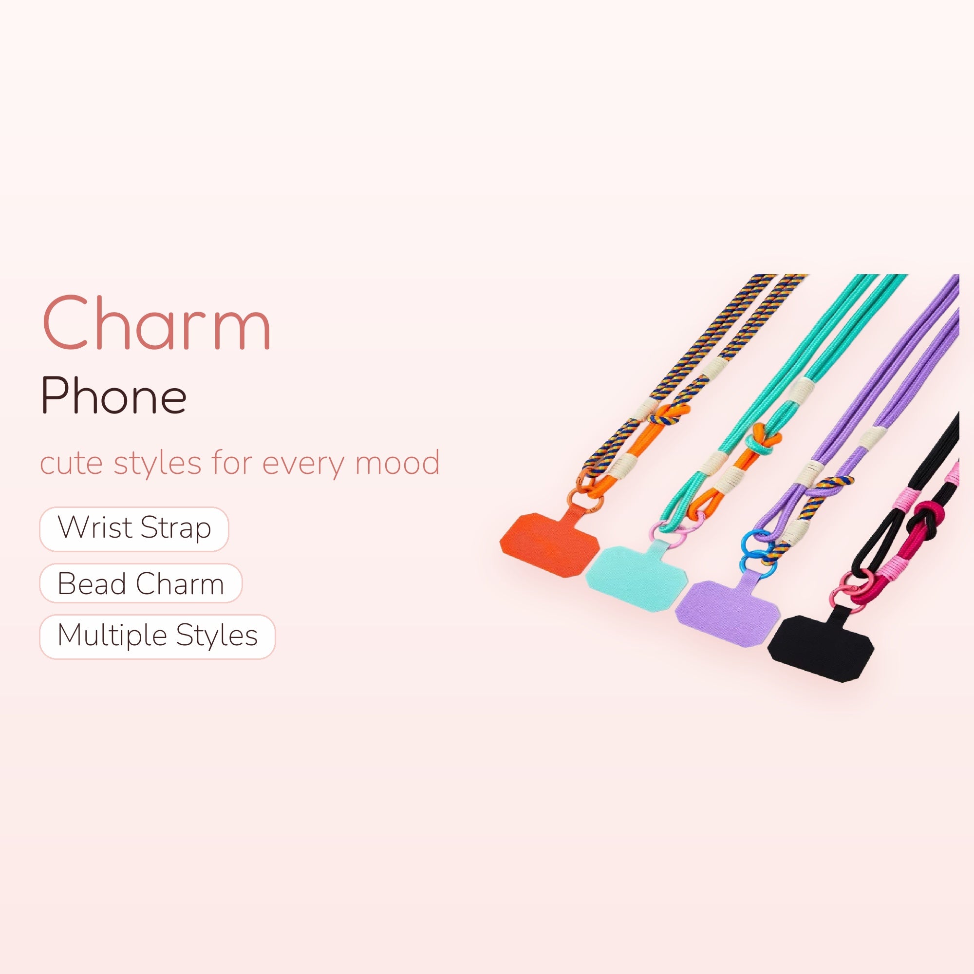 SIMPLYBUBBI — Multi-Color Braided Rope Phone Lanyard | With Phone Patch
