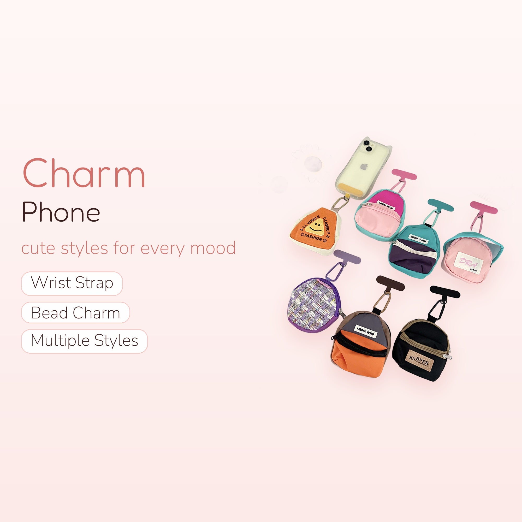 Mini Backpack & Pouch Phone Charms | Cute Y2K Aesthetic Phone Lanyard