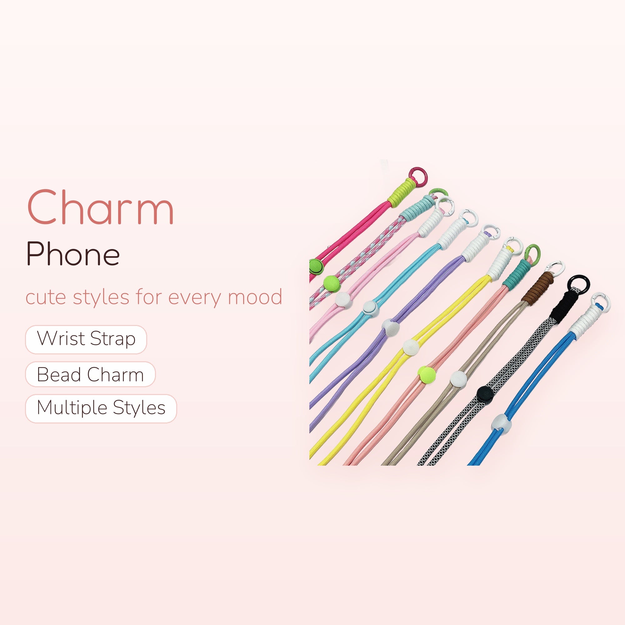 Colorful Adjustable Phone Lanyard | Cute Mask Strap with Cord Lock