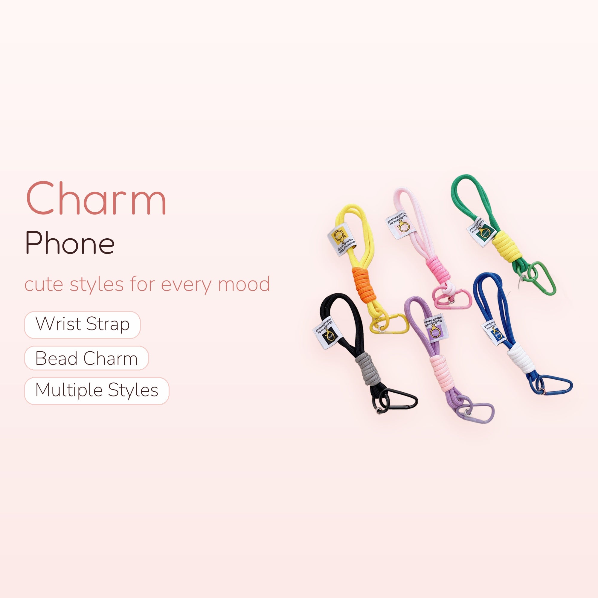 Colorful Braided Rope Phone Charm Strap | Aesthetic Wrist Lanyard Keychain