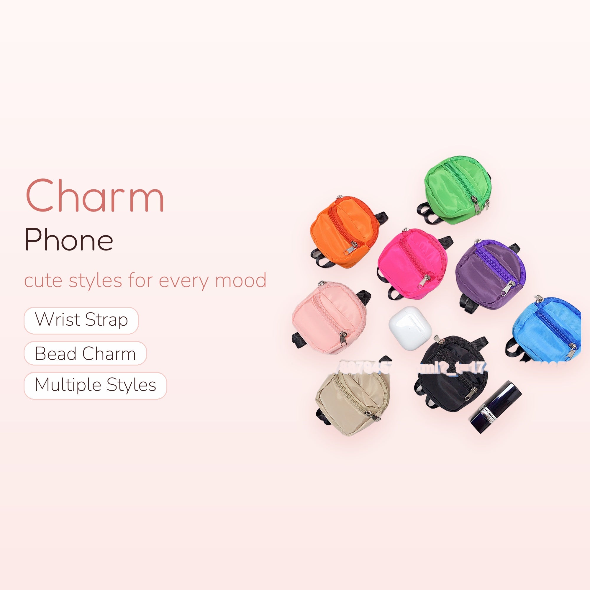 Mini Backpack Coin Purse Phone Charm | Cute Zippered Keychain Bag