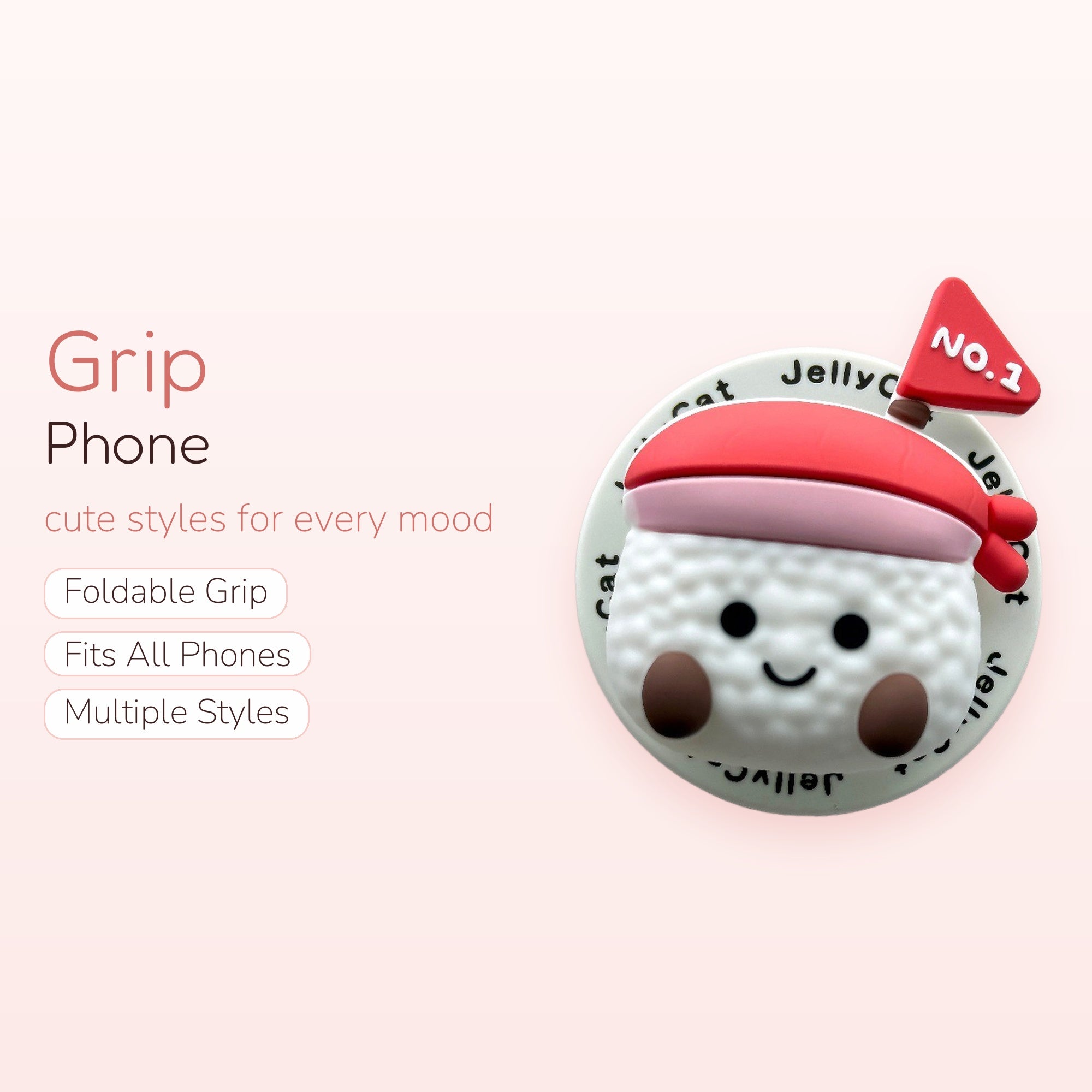 Kawaii Rice Ball Phone Grip | Cute Sushi Pop Socket Stand