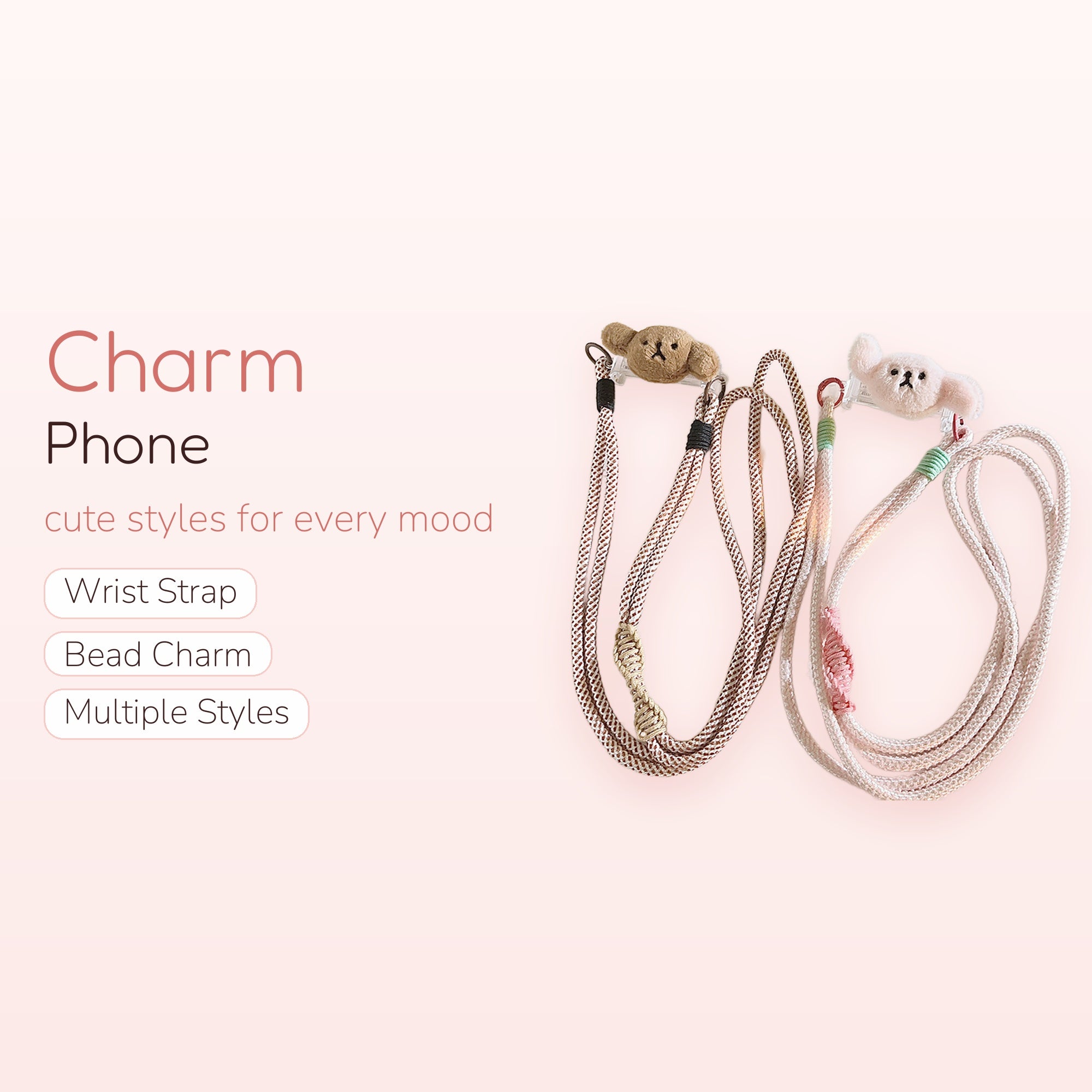 Cute Plush Bear Phone Lanyard | Kawaii Adjustable Crossbody Strap