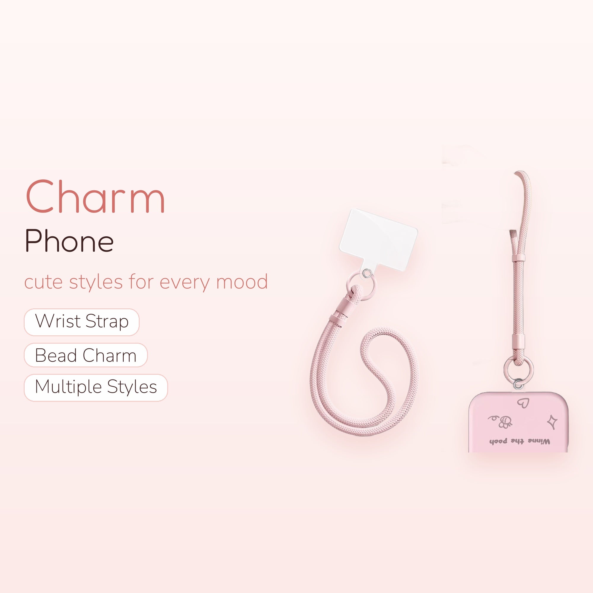Adjustable Pink Braided Phone Wrist Strap | Cute Anti-Loss Lanyard