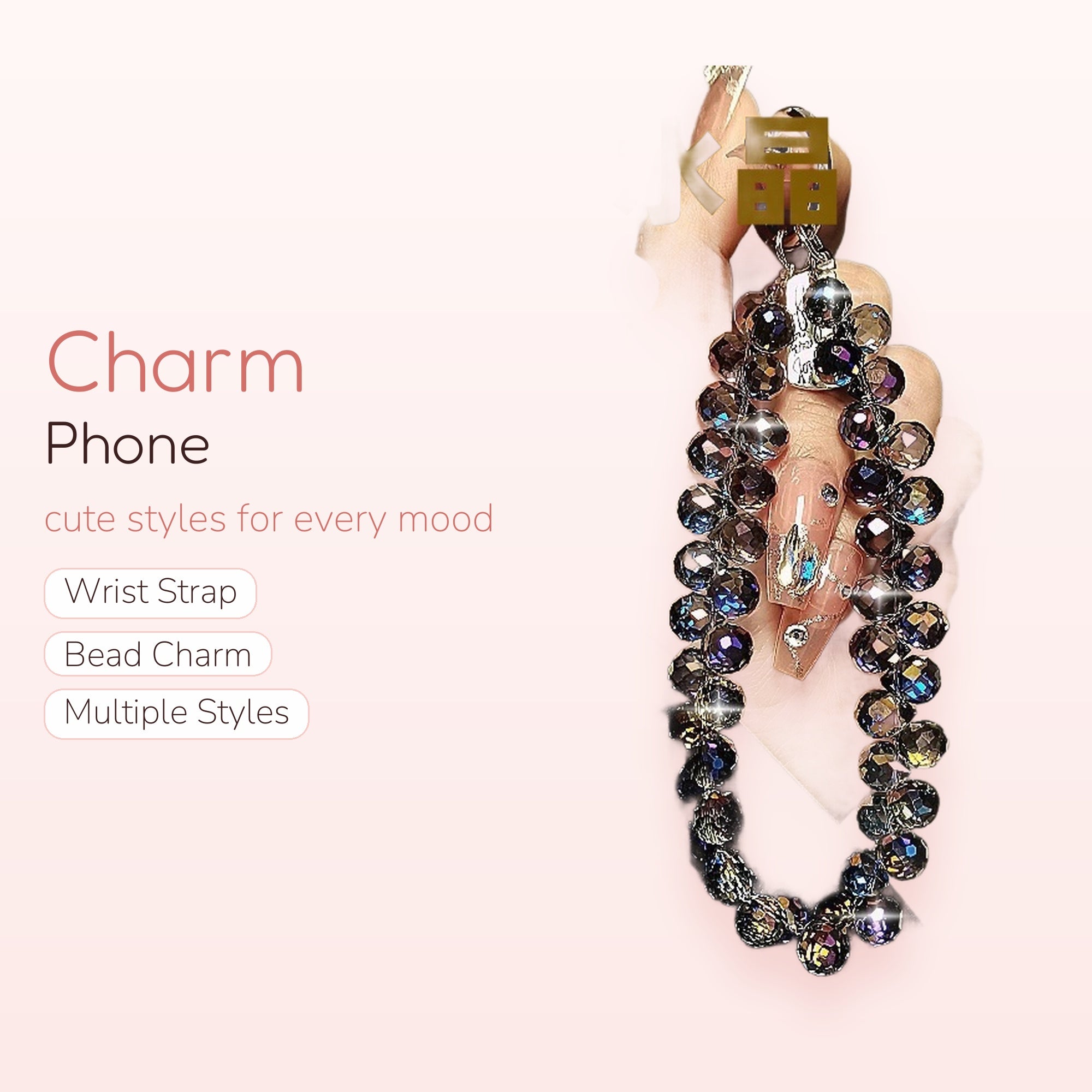 Cherry Season — Y2K Beaded Daisy & Cherry Phone Charm Strap