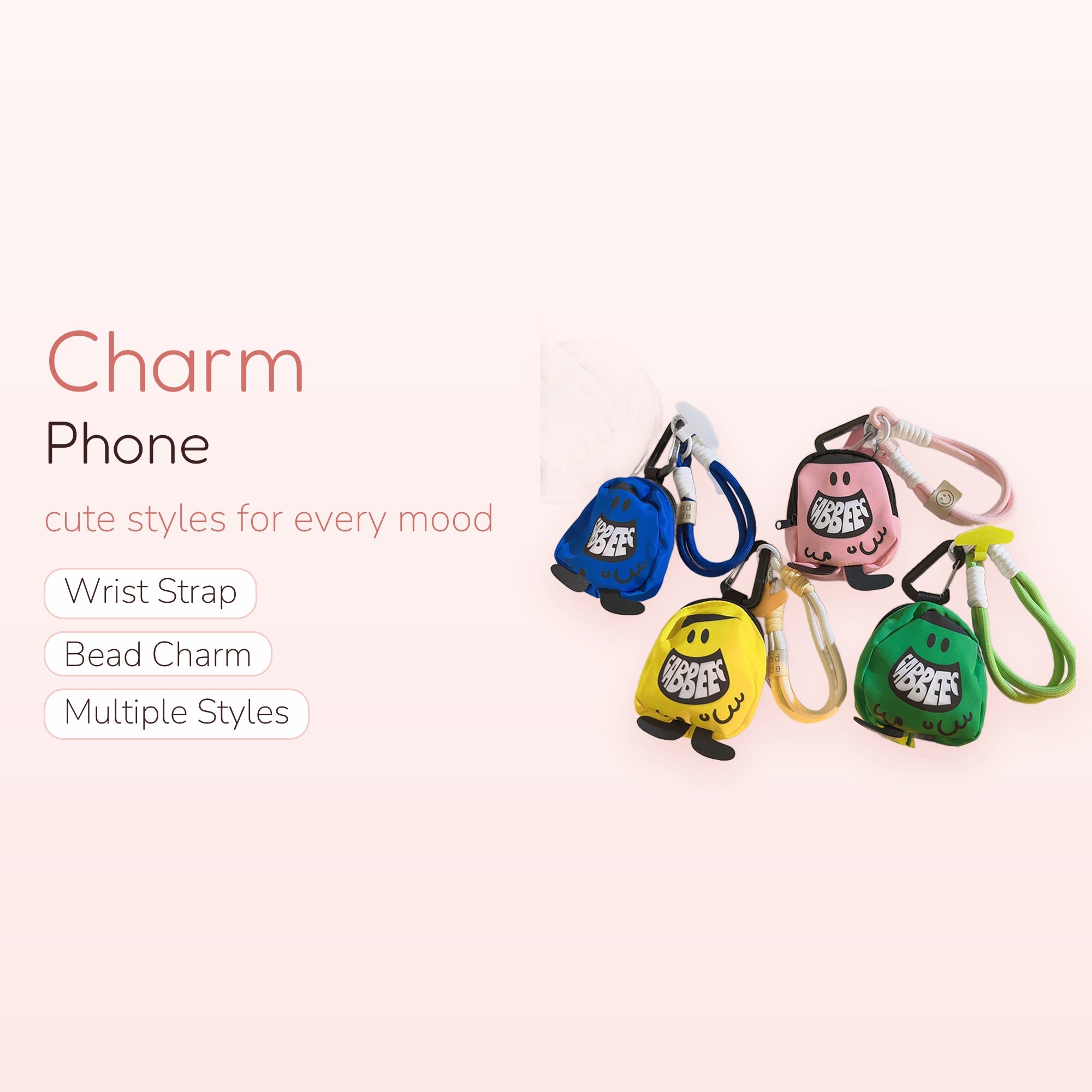Kawaii Mini Backpack Phone Charm | Cute Cartoon Character Wrist Lanyard