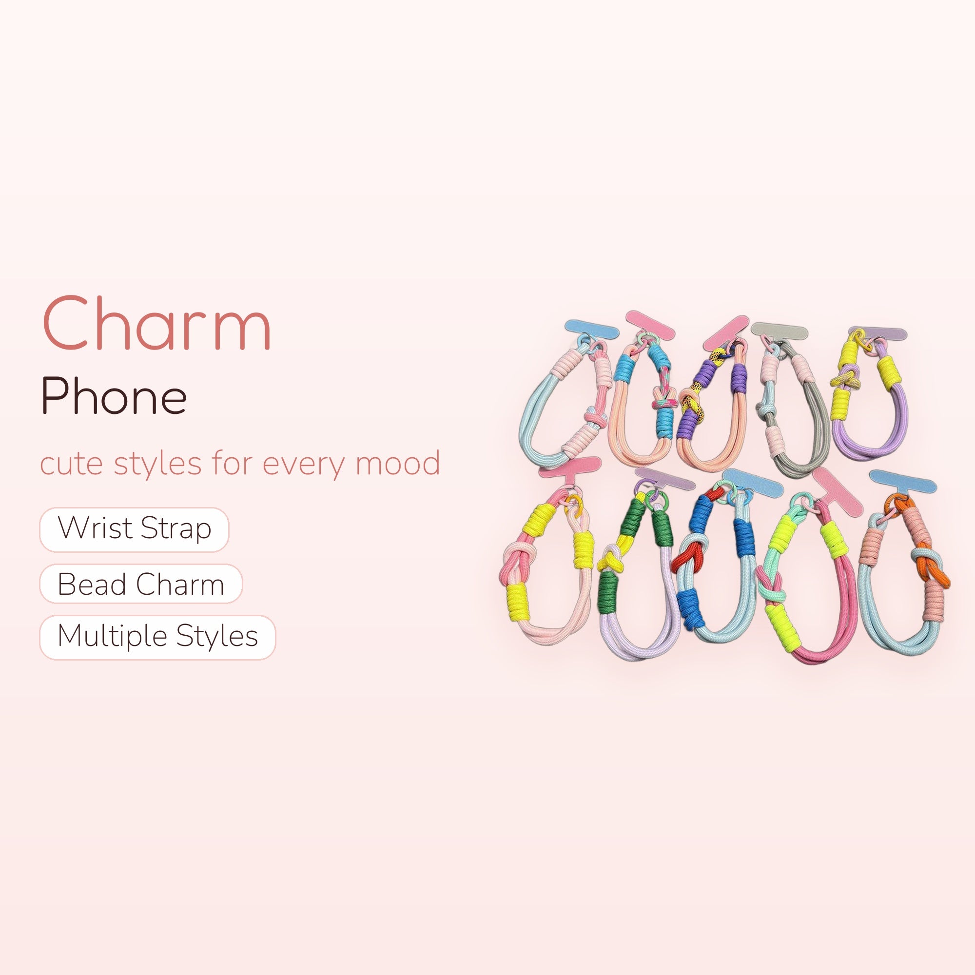 SIMPLYBUBBI — Two-Tone Braided Wrist Phone Strap | Knotted Rope Lanyard