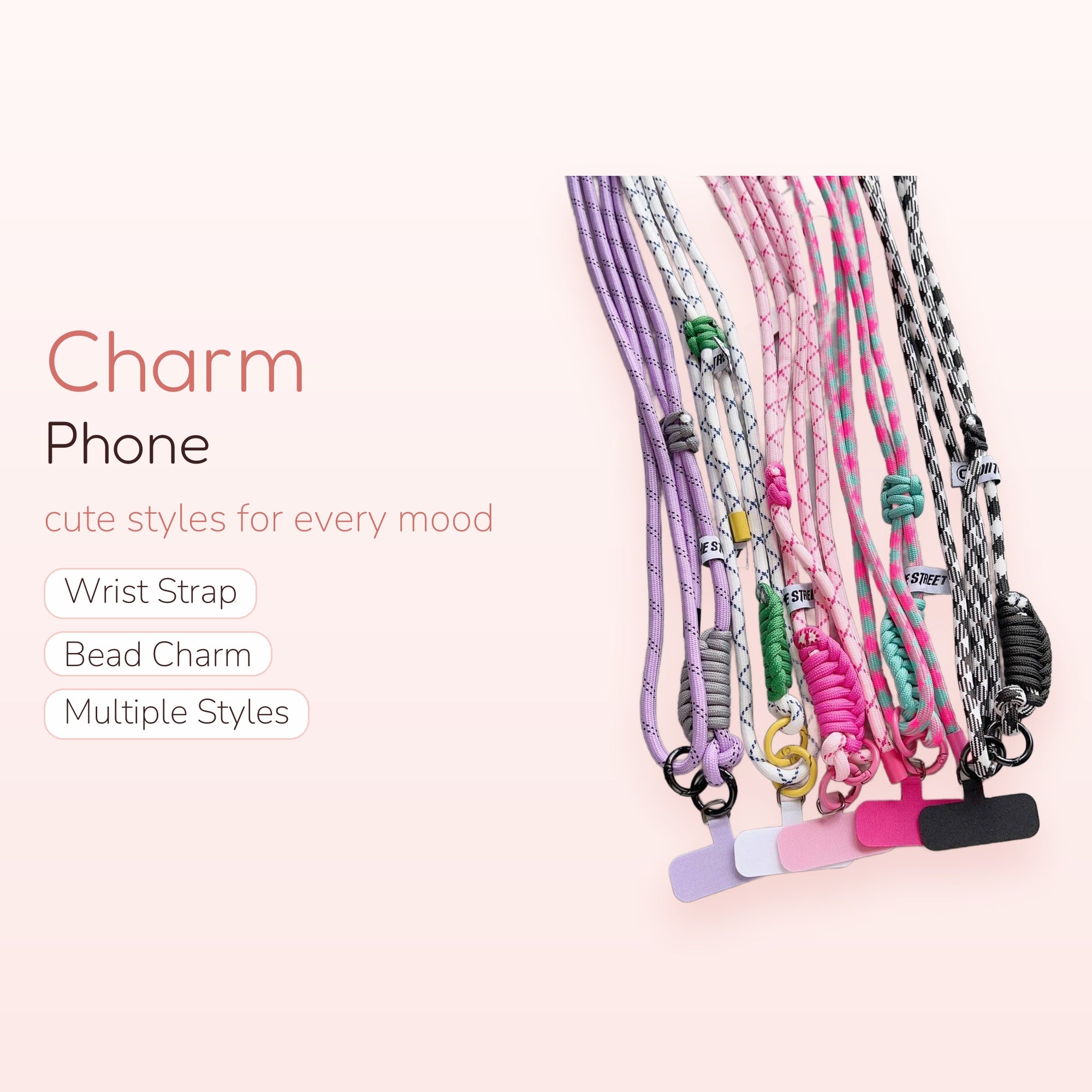 SIMPLYBUBBI — Patterned Braided Cord Phone Lanyard | Checker Adjustable Crossbody Strap