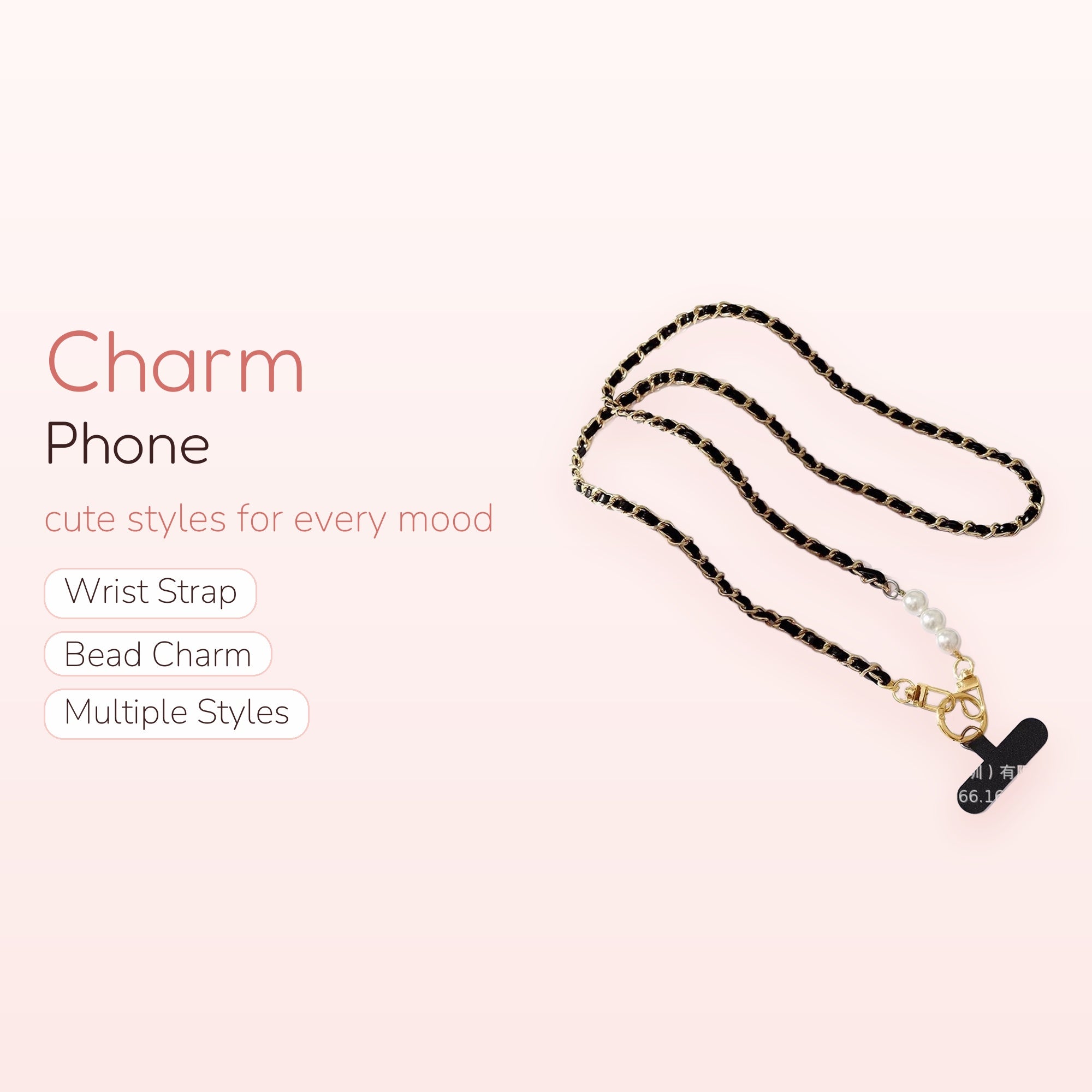 Elegant Gold Chain & Pearl Phone Lanyard | Chic Crossbody Strap for All Phones