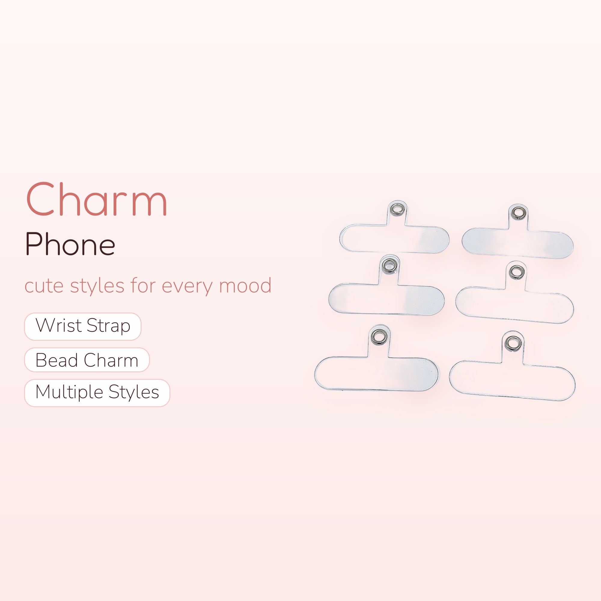 Clear Universal Phone Charm Anchor Tabs | Transparent Lanyard Patches