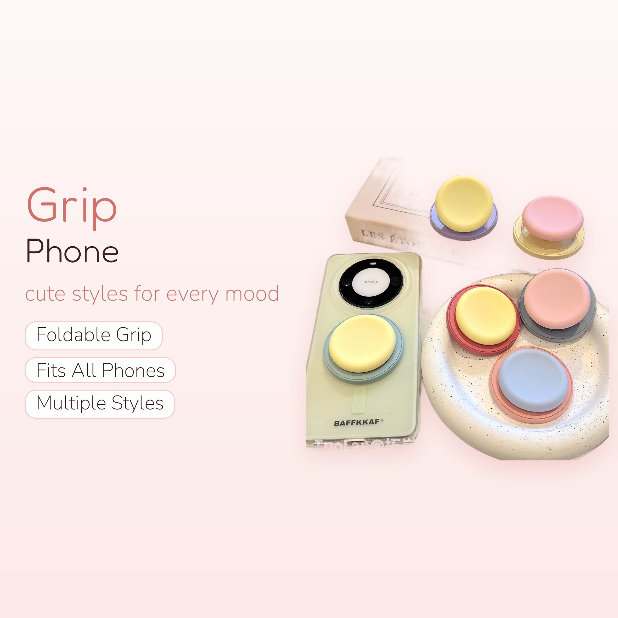 Pastel Macaron Silicone Phone Grip | Cute Expandable Pop Socket Stand