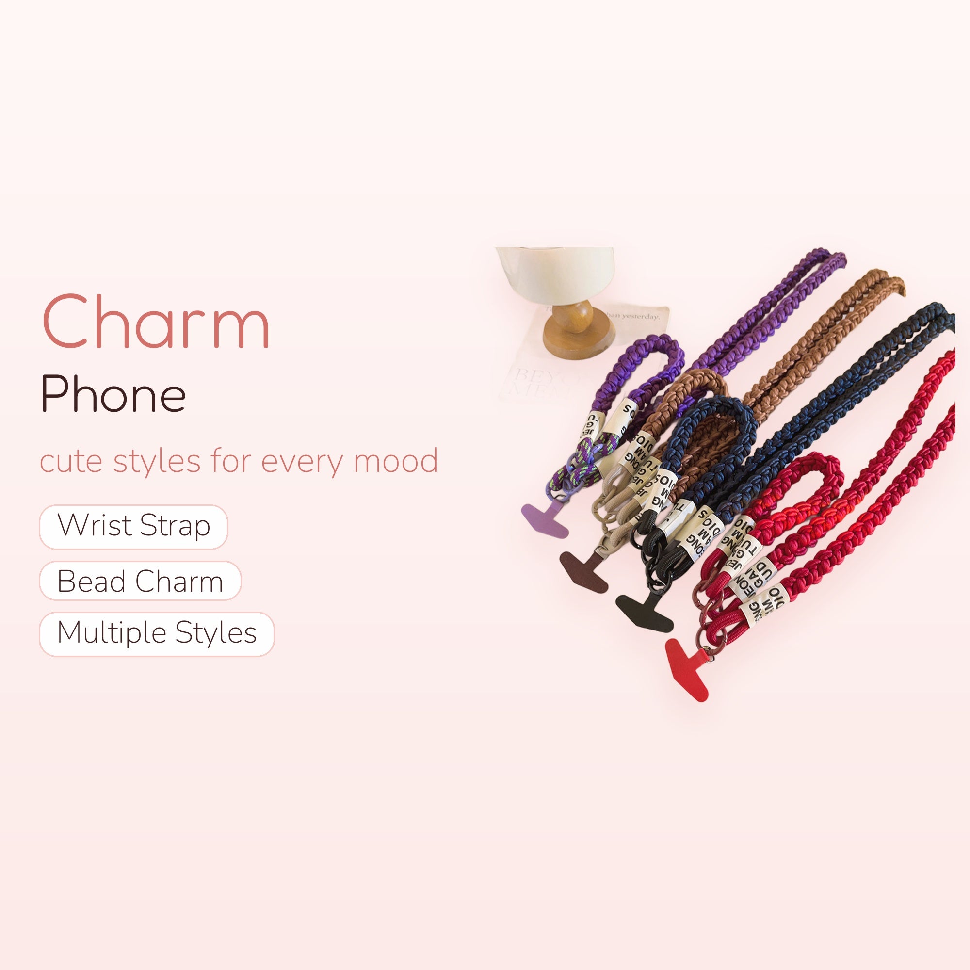 Braided Rope Phone Charm Lanyard | Colorful Woven Wrist Strap