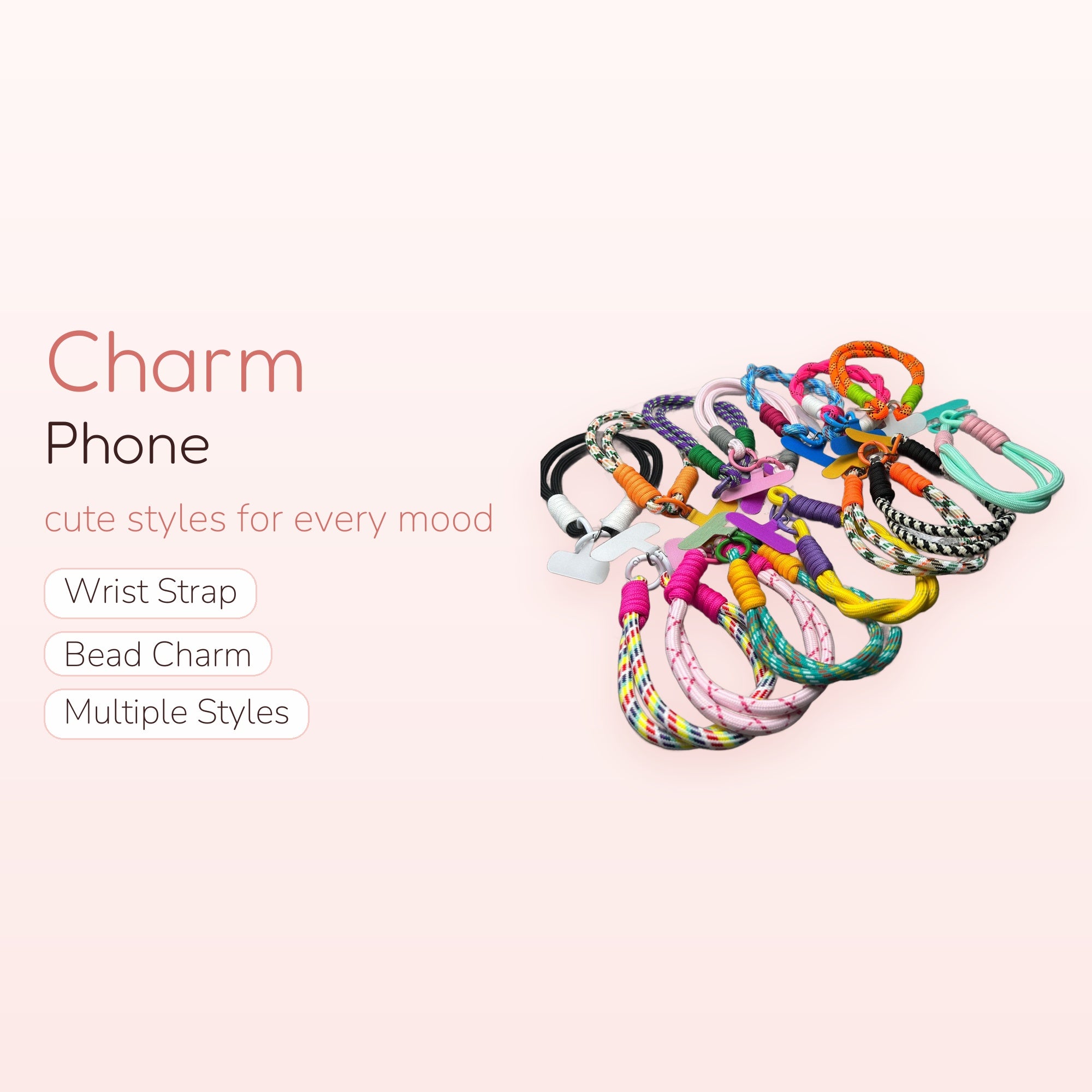 Colorful Braided Rope Phone Charm | Aesthetic Wrist Lanyard Strap
