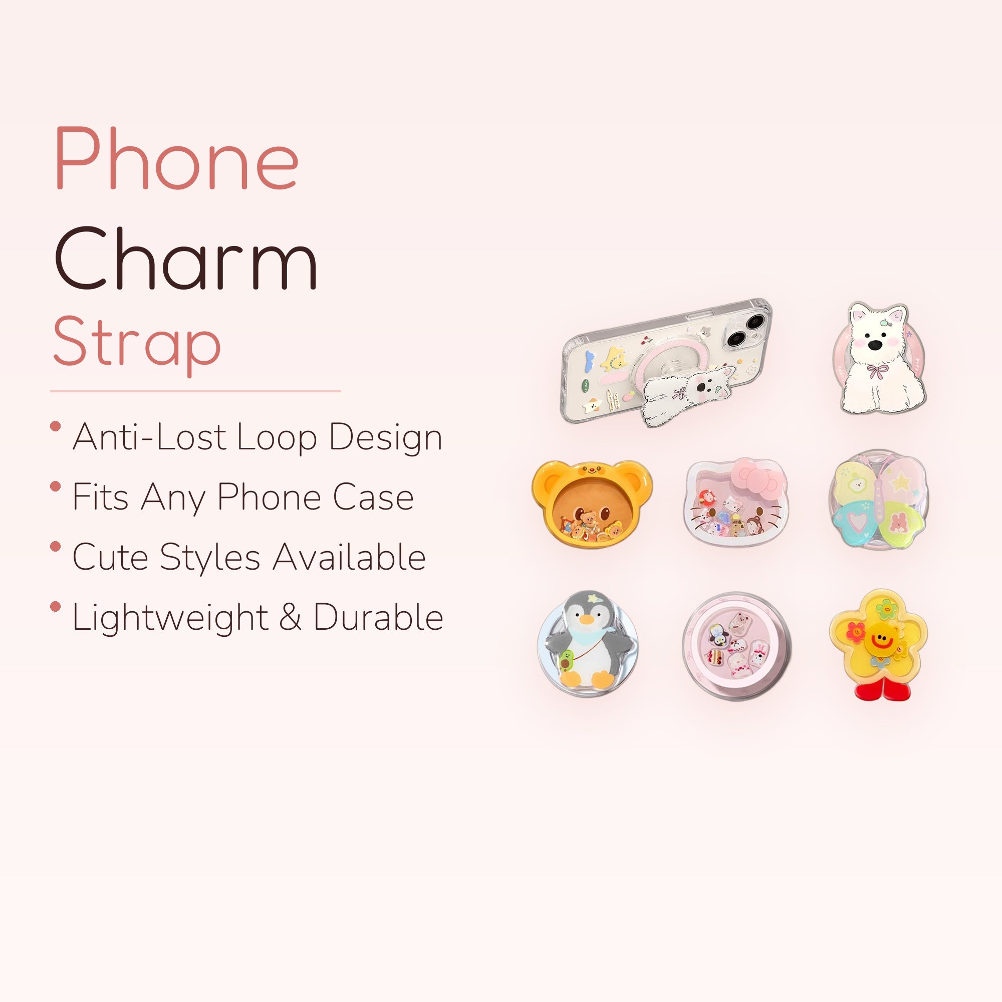 Cute Cartoon Animal Phone Grips | Kawaii Pop Socket Stand for iPhone & Android