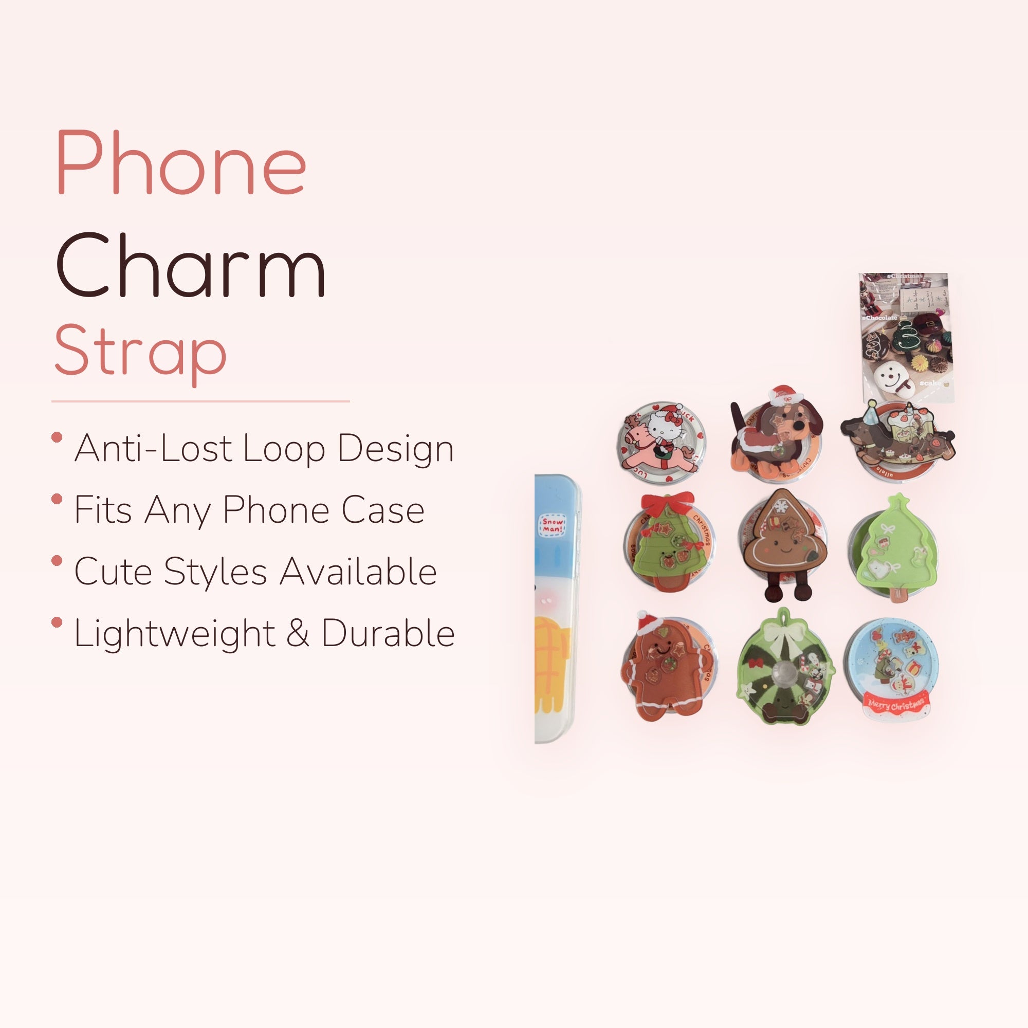 Cute Christmas Holiday Character Phone Grip Collection | Kawaii Pop Socket Stand