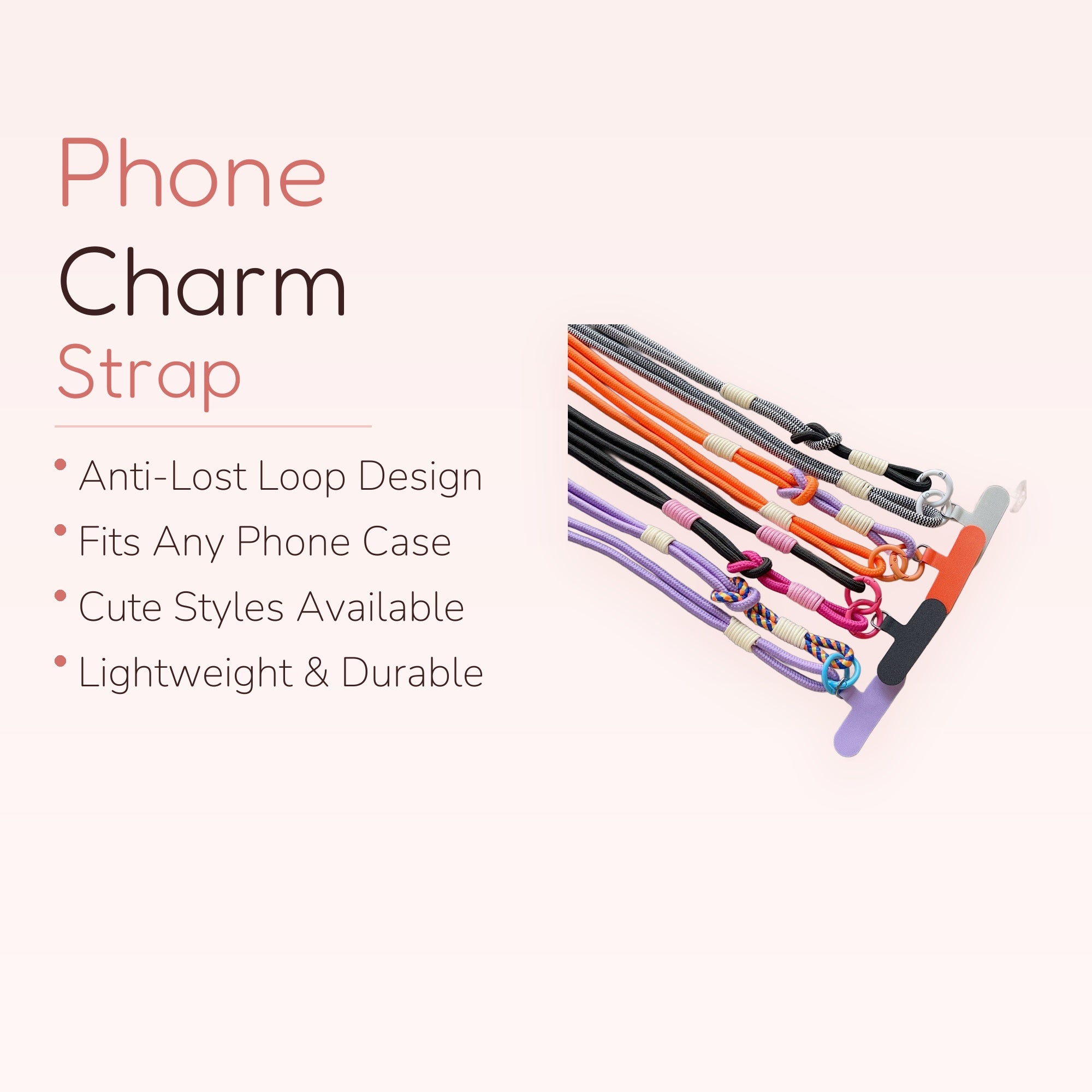 SIMPLYBUBBI — Multi-Color Braided Rope Phone Lanyard | Knotted Crossbody Strap