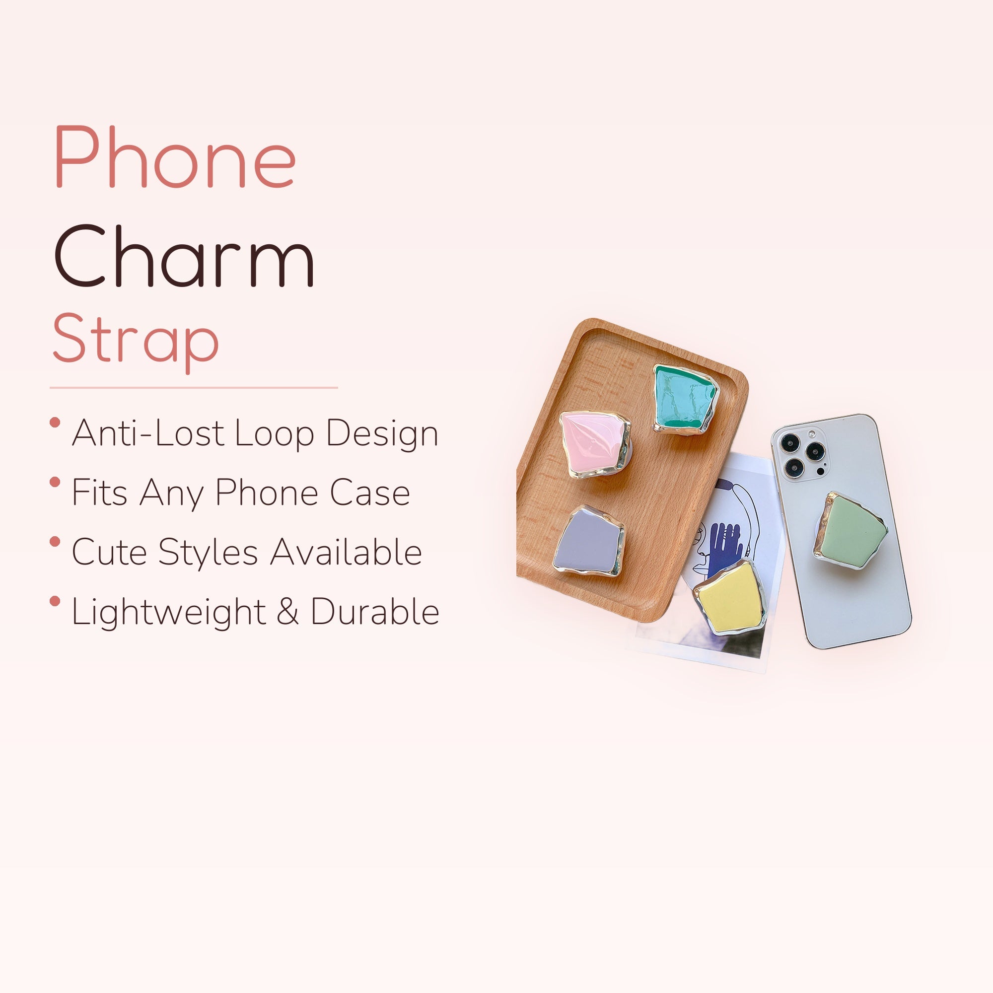 Irregular Pastel Phone Grip | Chunky Kawaii Phone Holder Stand | Cute Y2K Aesthetic | Gift for Her | Trendy Phone Accessory
