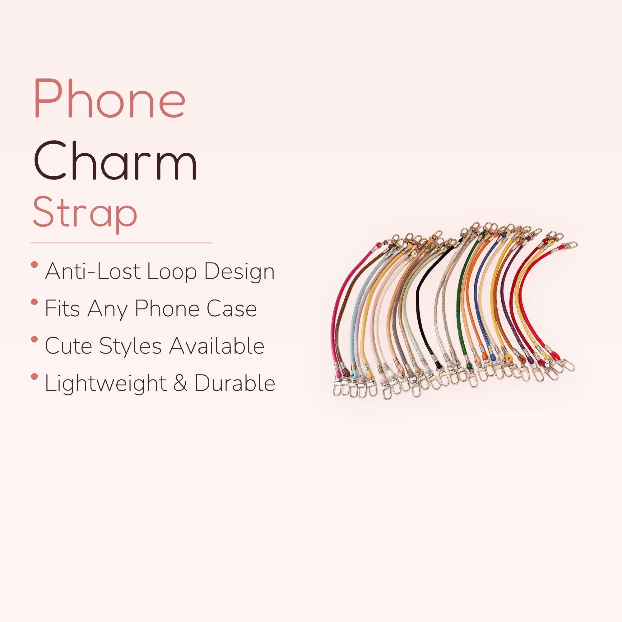 Colorful Braided Leather Phone Charm Straps | Aesthetic Wrist Lanyards with Silver Clasps