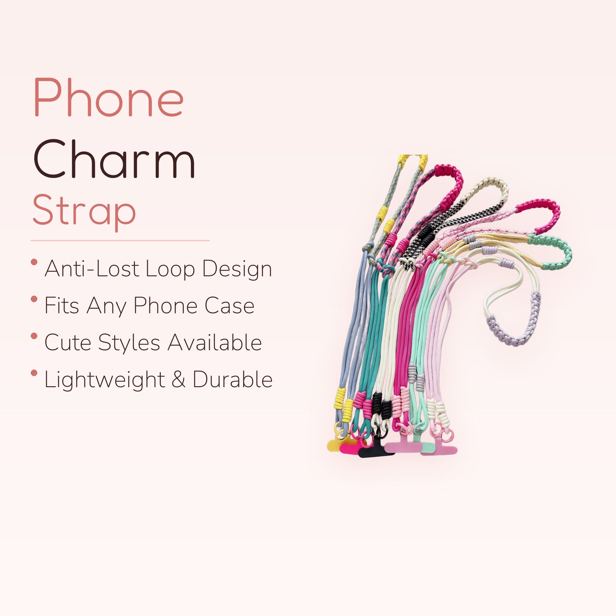 SIMPLYBUBBI — Assorted Braided Rope Phone Lanyard | Durable Crossbody Strap