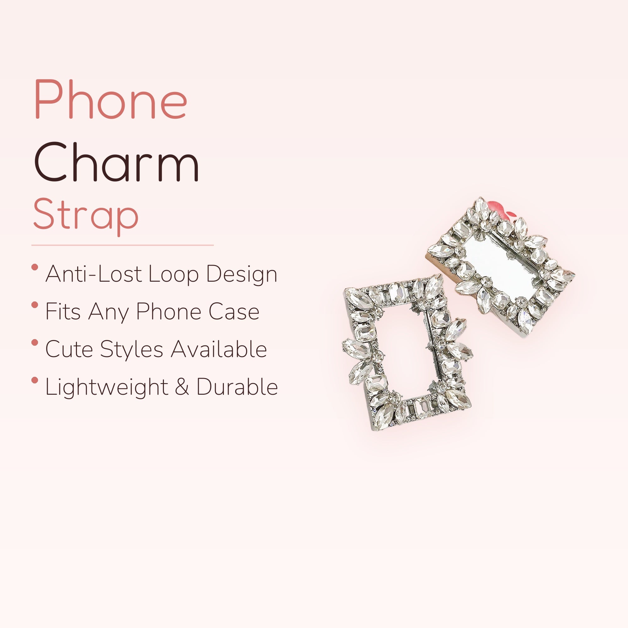 Sparkling Crystal Mirror Phone Grip | Elegant Rhinestone Pop Socket Stand