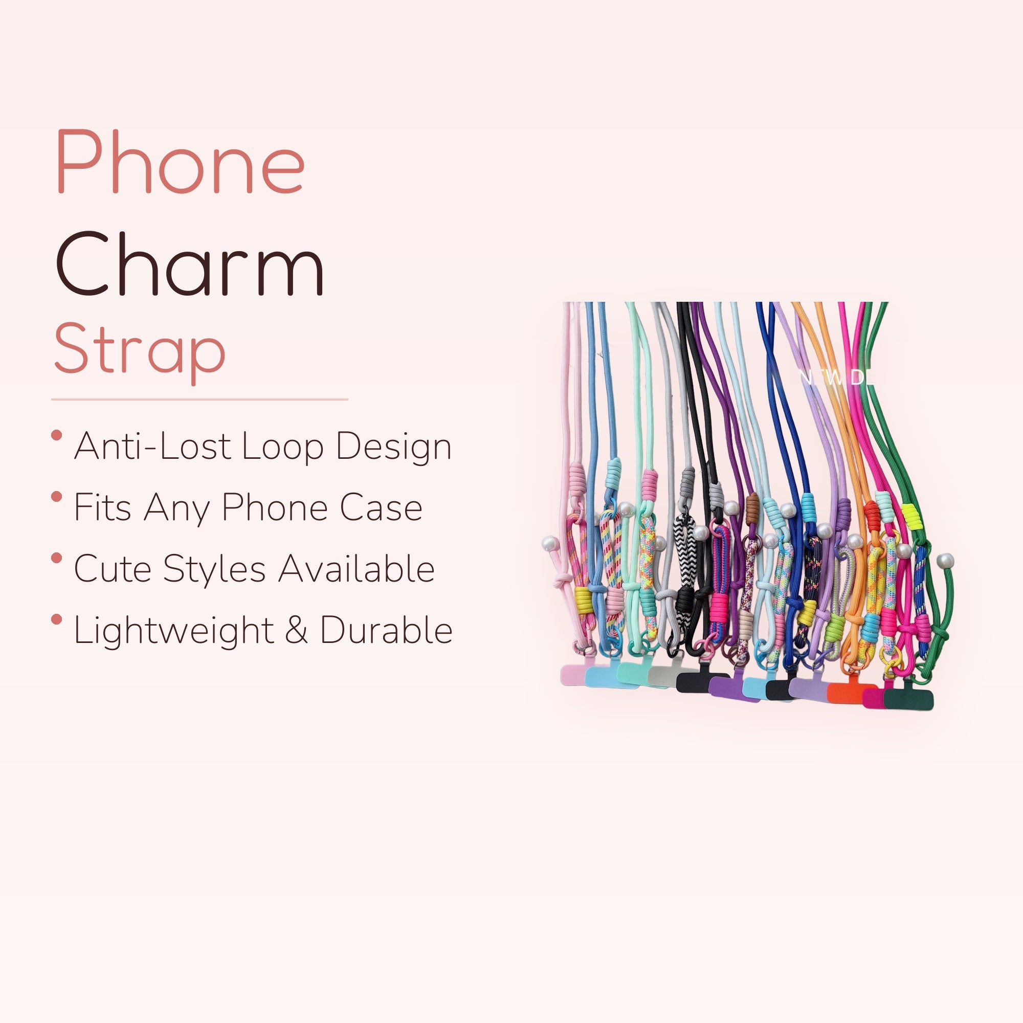 SIMPLYBUBBI — Pearlescent Braided Rope Phone Lanyard | Adjustable Crossbody Strap