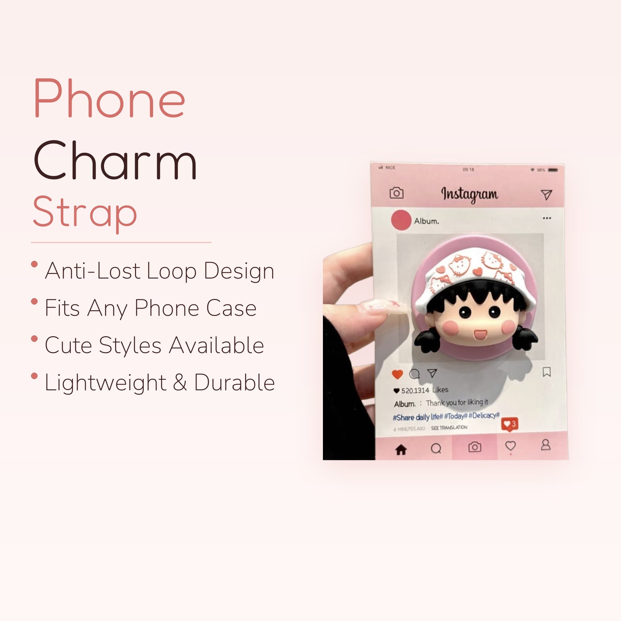 Kawaii Chibi Maruko-chan Phone Grip | Cute Anime Pop Socket Stand