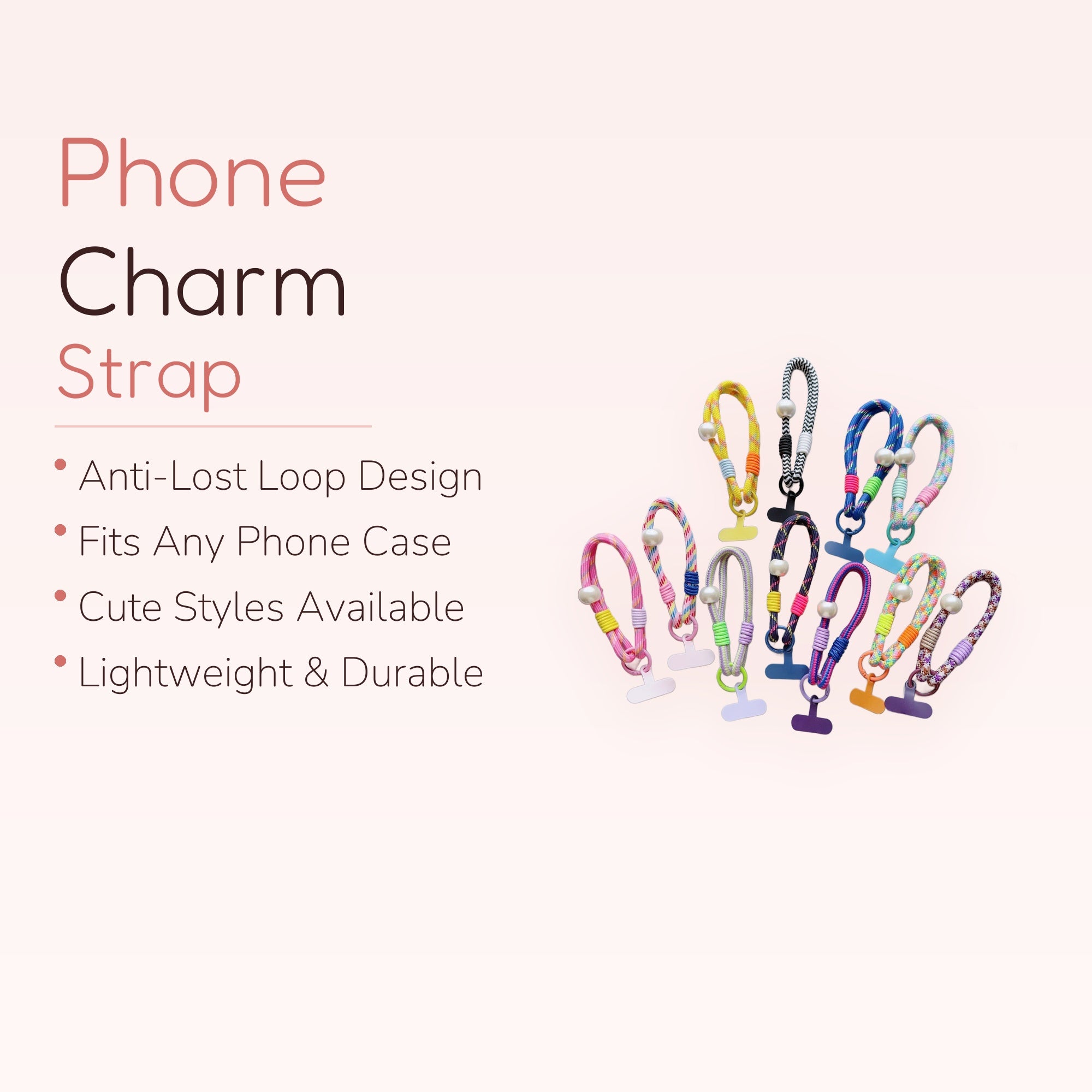 SIMPLYBUBBI — Pearl Beaded Braided Phone Lanyard | Colorful Rope Wristlet Strap