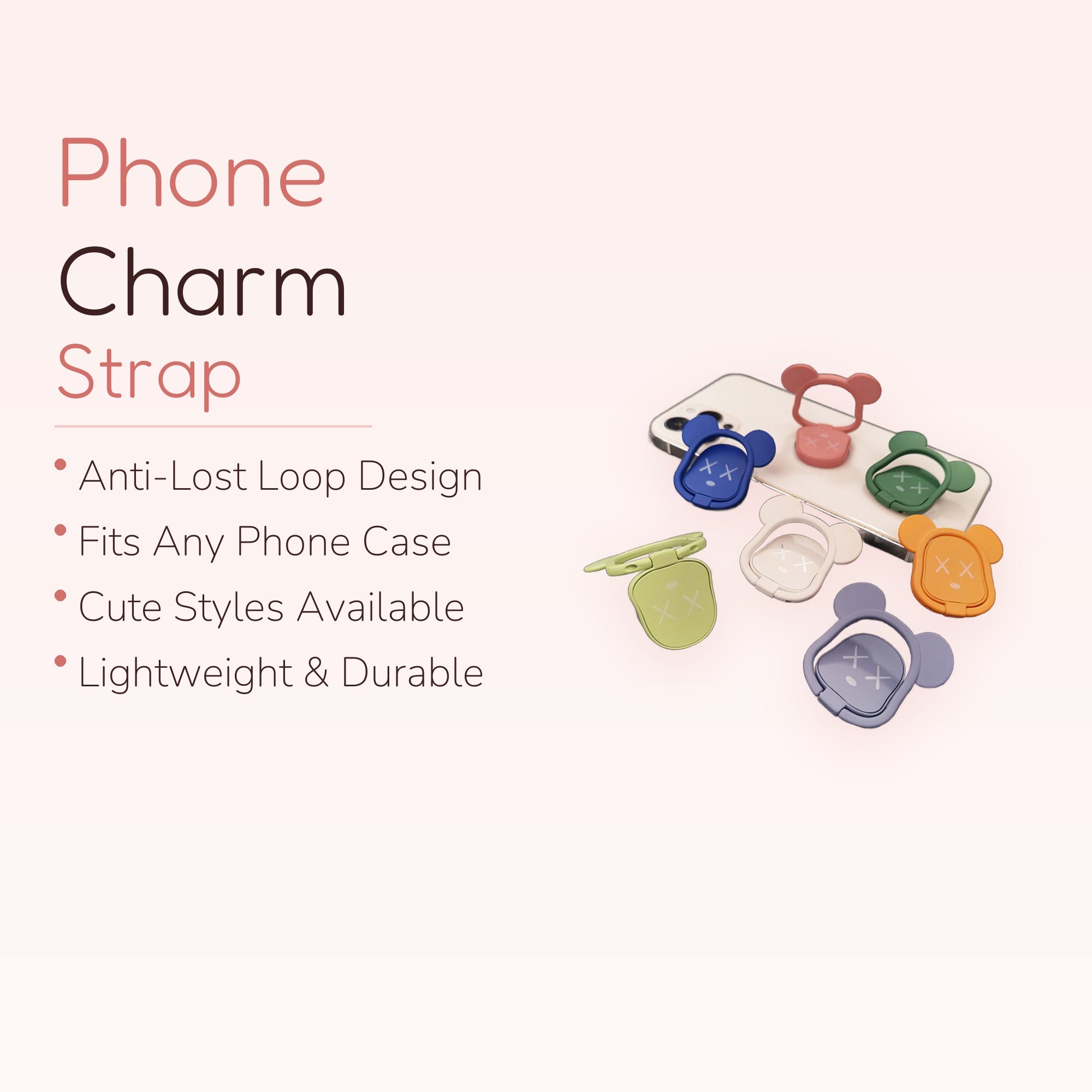 Kawaii Bear Phone Ring Holder | Cute Cartoon Finger Grip Stand | Aesthetic Phone Accessory | Gift for Her
