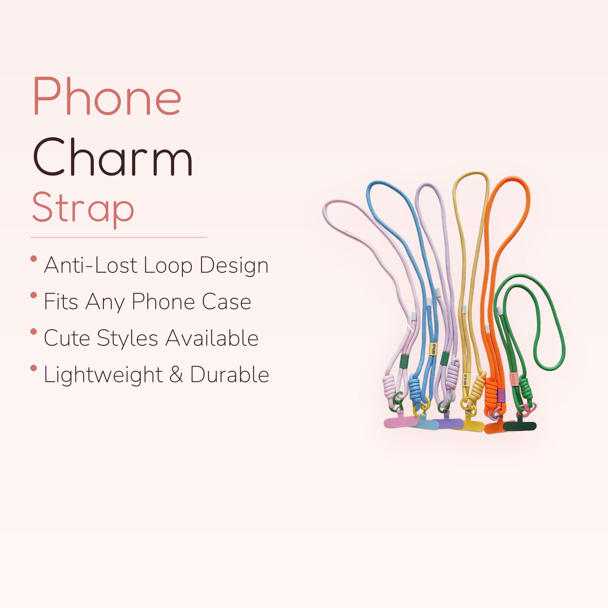 SIMPLYBUBBI — Assorted Braided Rope Phone Lanyard | Vibrant Crossbody Phone Strap